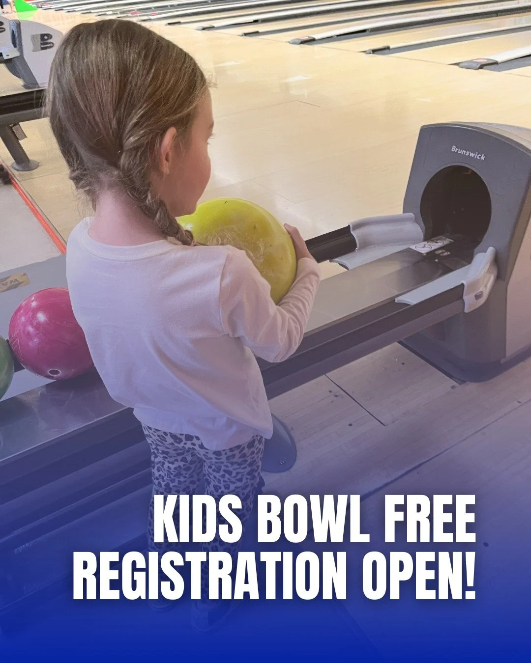 Kids Bowl Free registration is now open! Sign up now, and get 2 free games every day of the @kidsbowlfree program this summer! The perfect way to stay active and stay cool during summer break 😎🎳

Click the "Kids Bowl Free" link in our bio