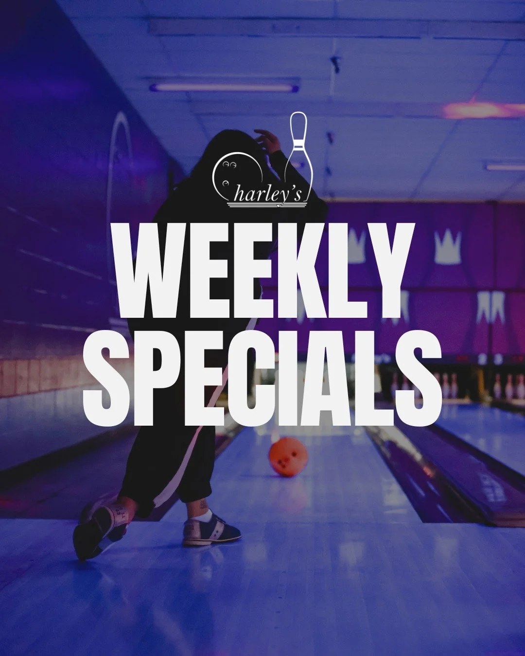 Did you know about these sweet deals? 👀 Score the best deals, any day of the week! 🎳

Swipe through to see what we've got goin' on at each of harley's bowling centers this week. 🍕🍻

*All offers are subject to change and vary by location. If you h