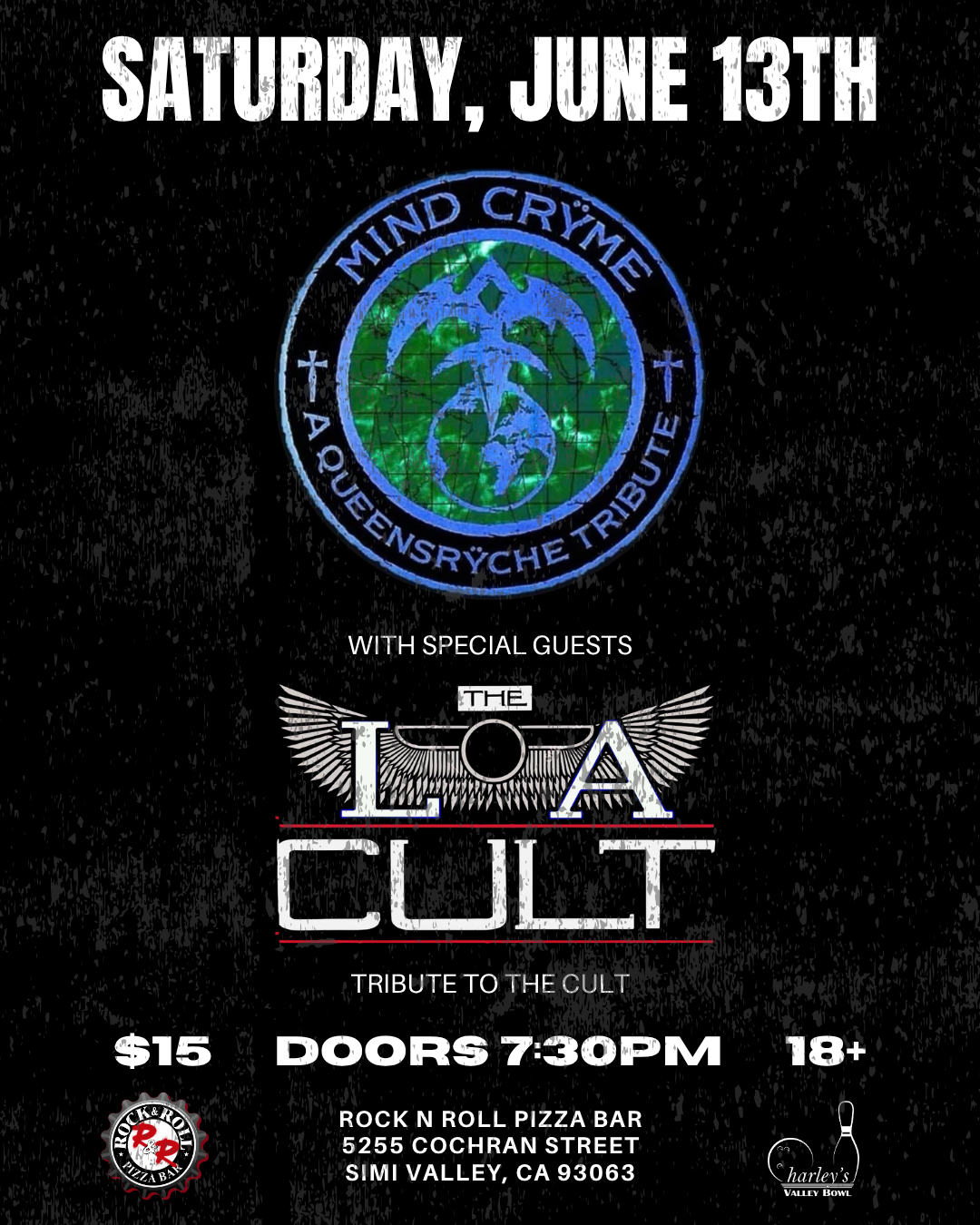 Mind Cryme &amp; LA Cult, Tributes to Queensryche &amp; The Cult