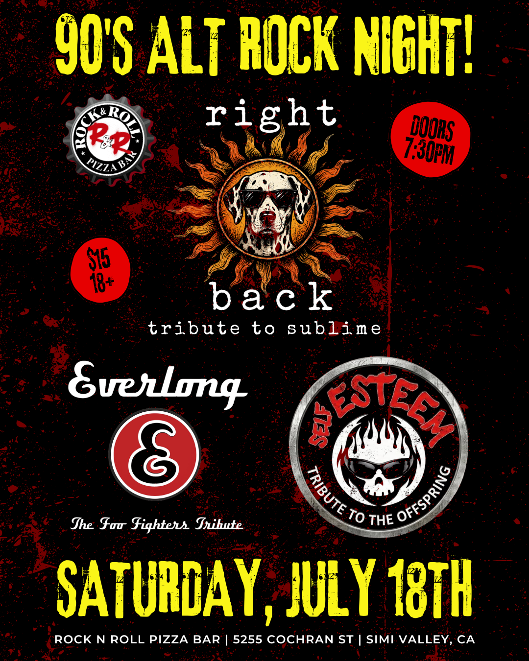 Right Back, Everlong &amp; Self Esteem, Tributes to Sublime, Foo Fighters &amp; Offspring