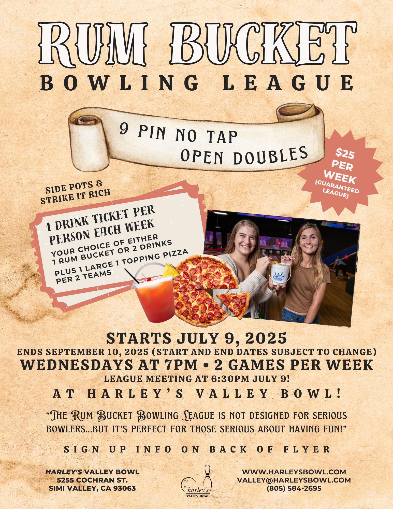 harley's Valley Bowl Rum bucket bowling league