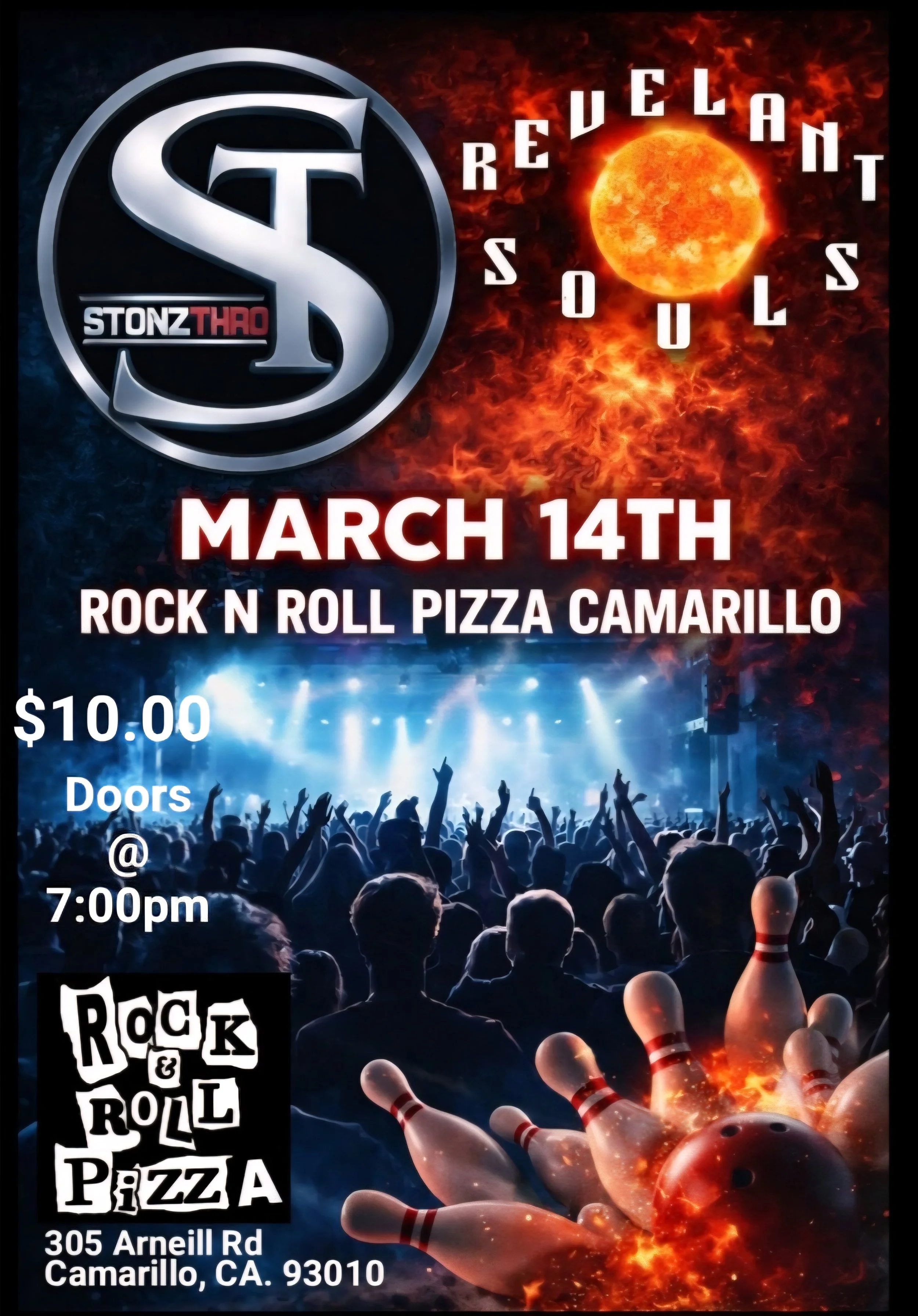 Live music tonight in Camarillo, at Camarillo Bowl, Rock N Roll Pizza Bar