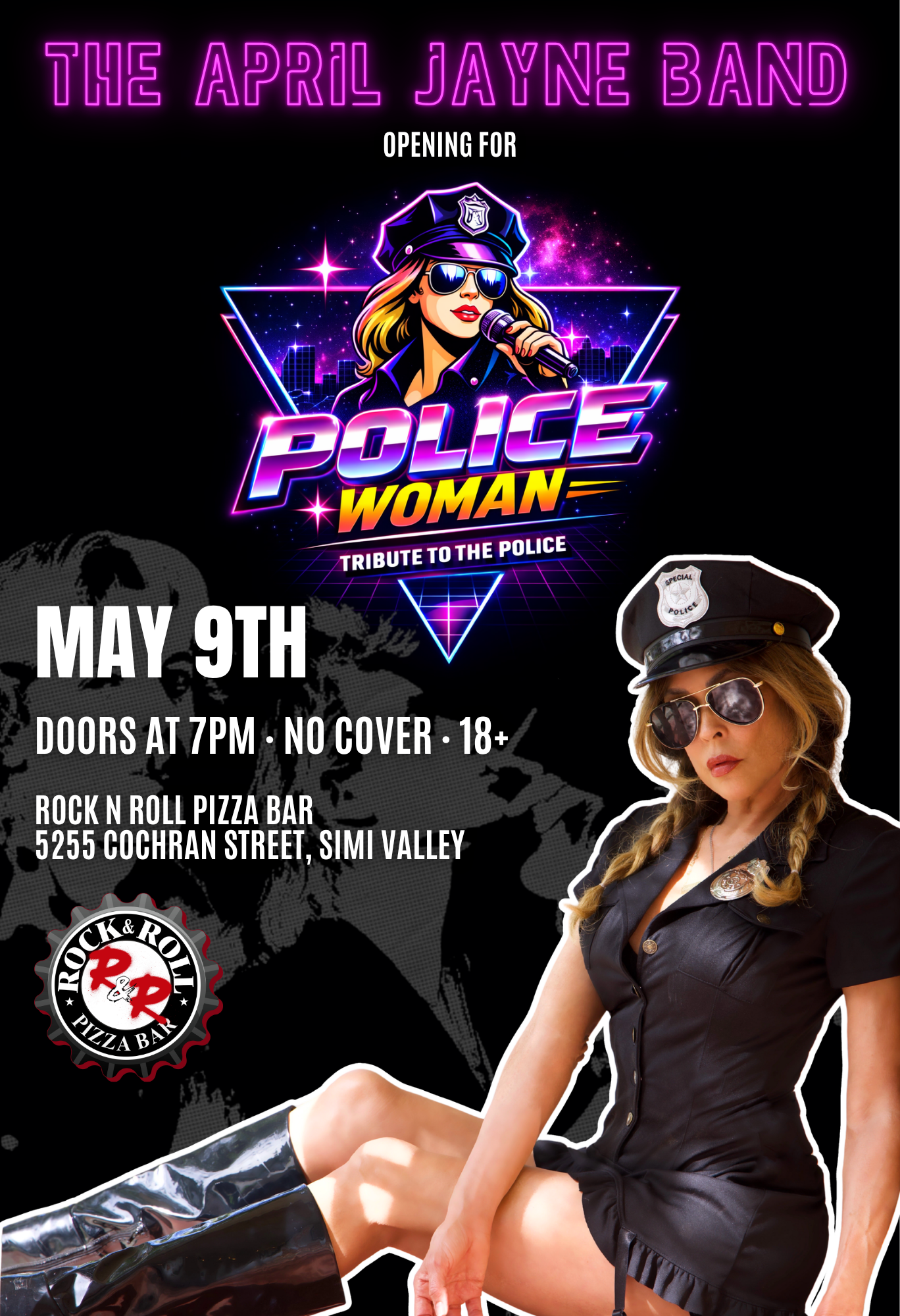 Tribute to the Police with April Jayne, live music at Rock N Roll Pizza Bar Simi Valley
