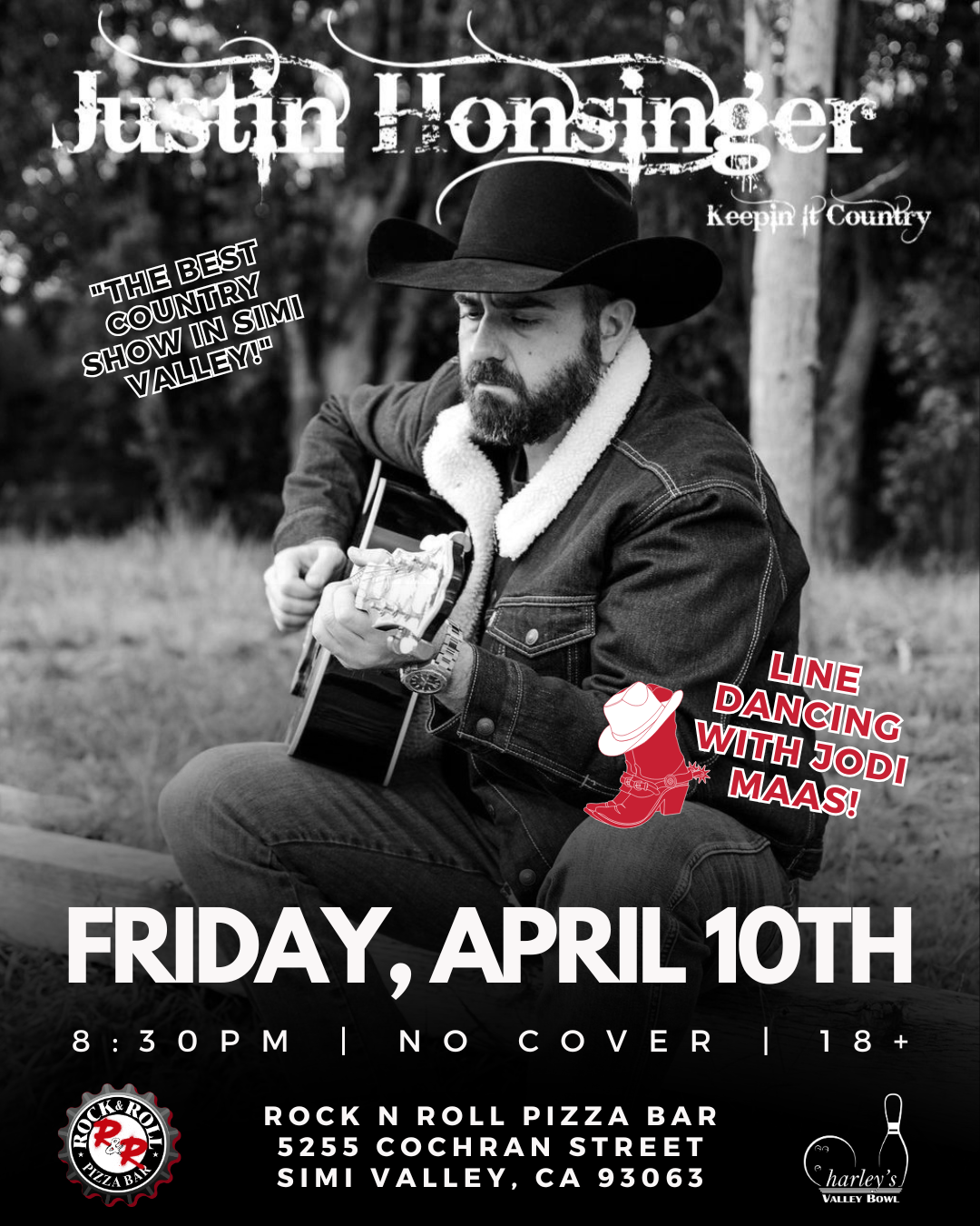 Country night, live music and line dancing at Rock N Roll Pizza Bar, Simi Valley