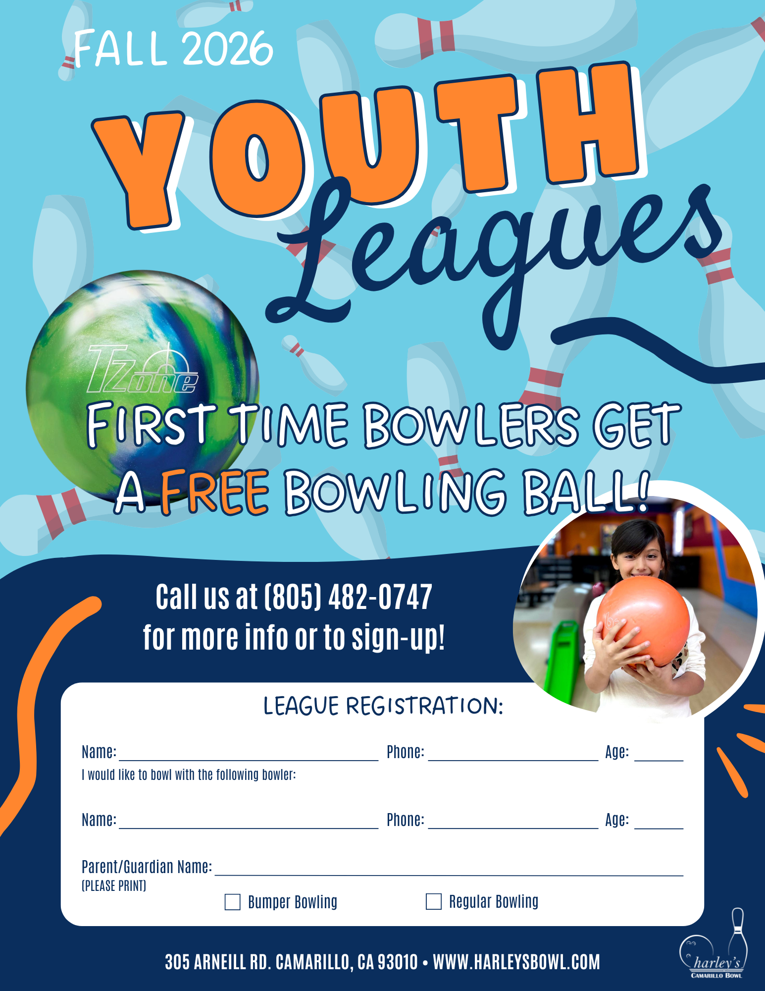 Youth Bowling Leagues at harley's Camarillo Bowl.