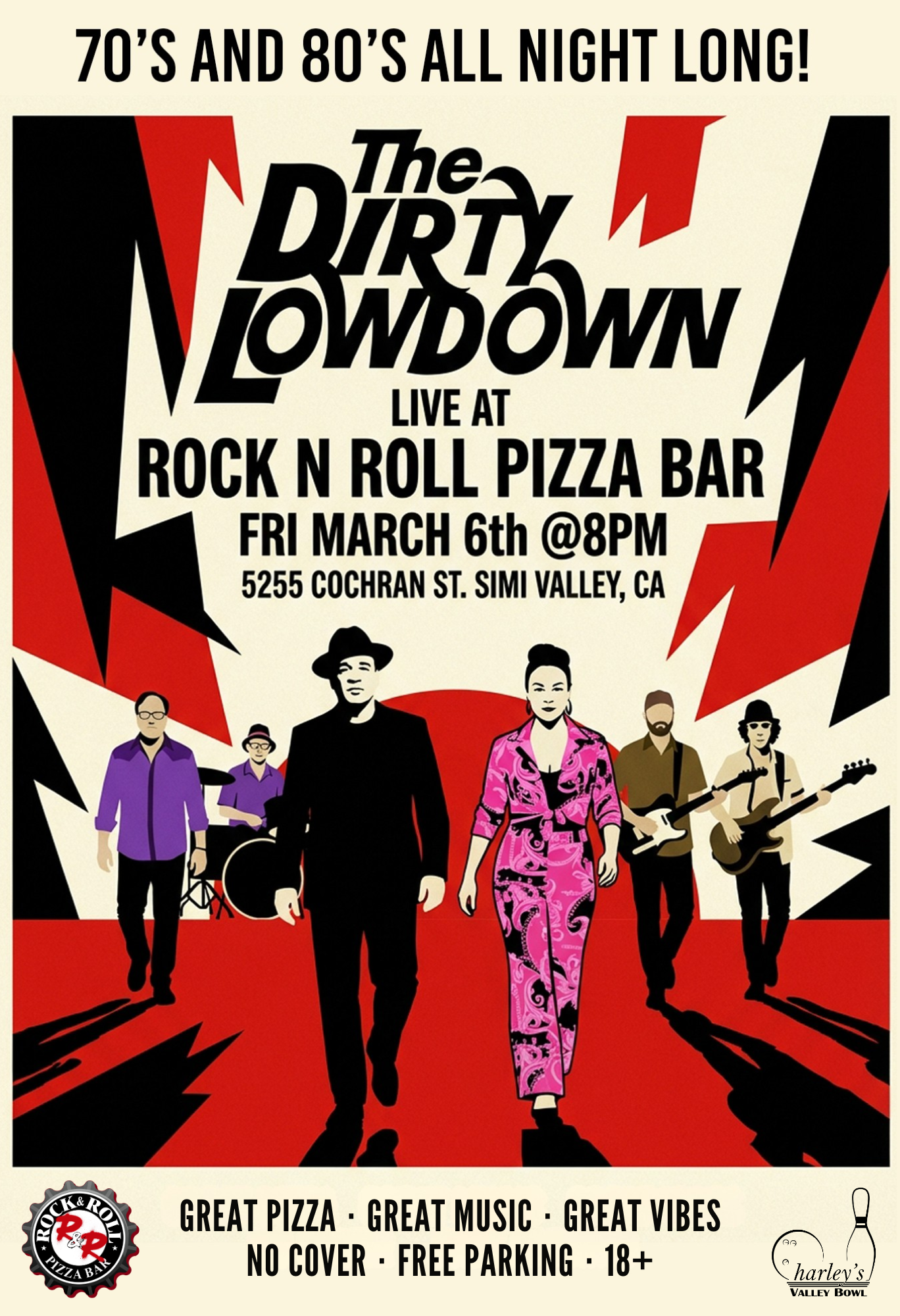 The Dirty Lowdown, live music in Simi Valley, Rock N Roll Pizza Bar