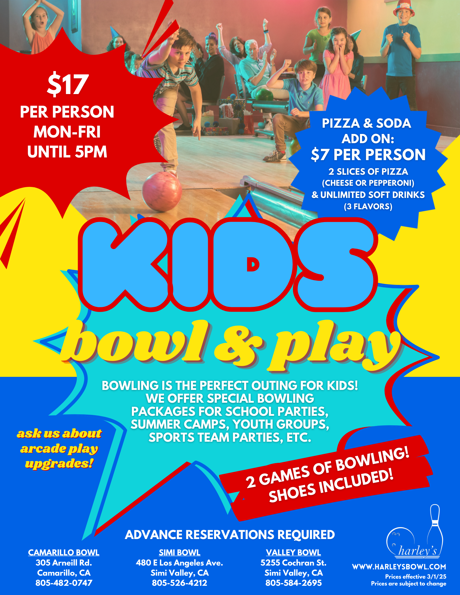Kids Bowl and Play, Kids Bowling Summer Camps, School Parties, Youth Groups, Homeschool Groups, Team Parties, and more at harley's bowling centers.