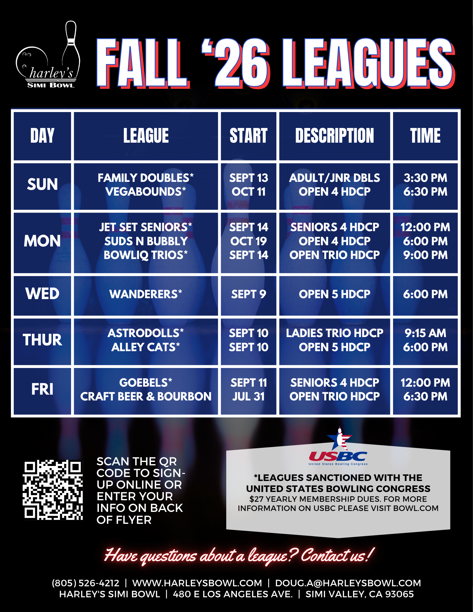 Simi Bowl Fall Bowling Leagues in Simi Valley
