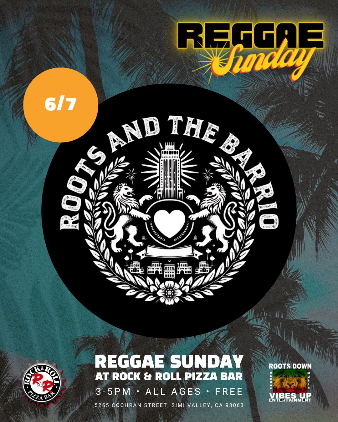 live Reggae music at Rock N Roll Pizza Bar Simi Valley