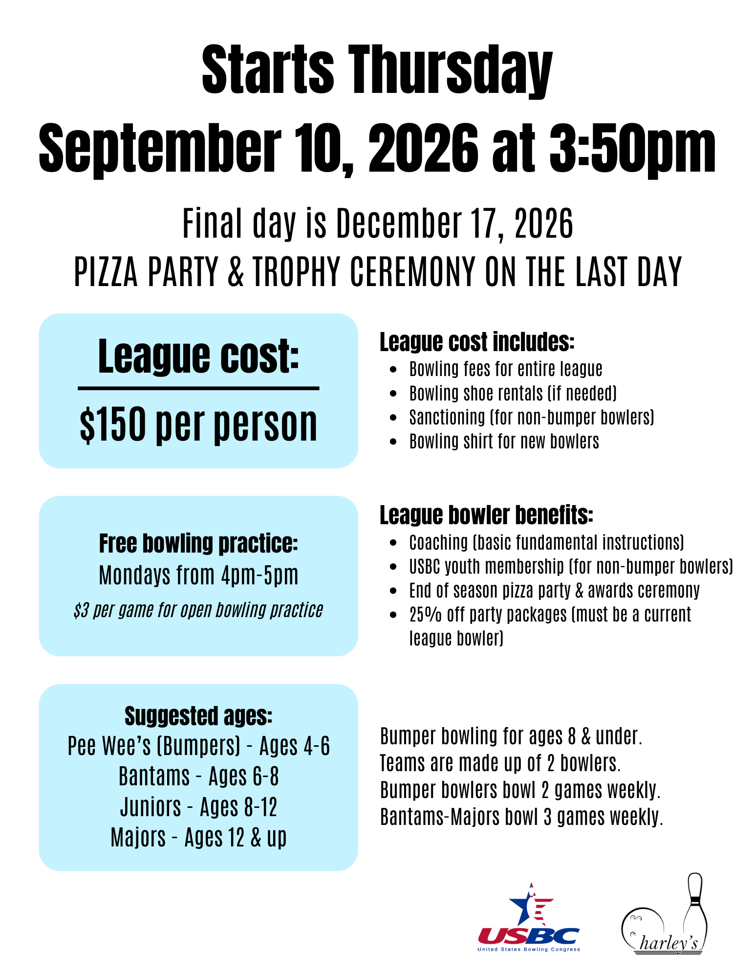 Camarillo Bowl youth league starts September 10, 2026