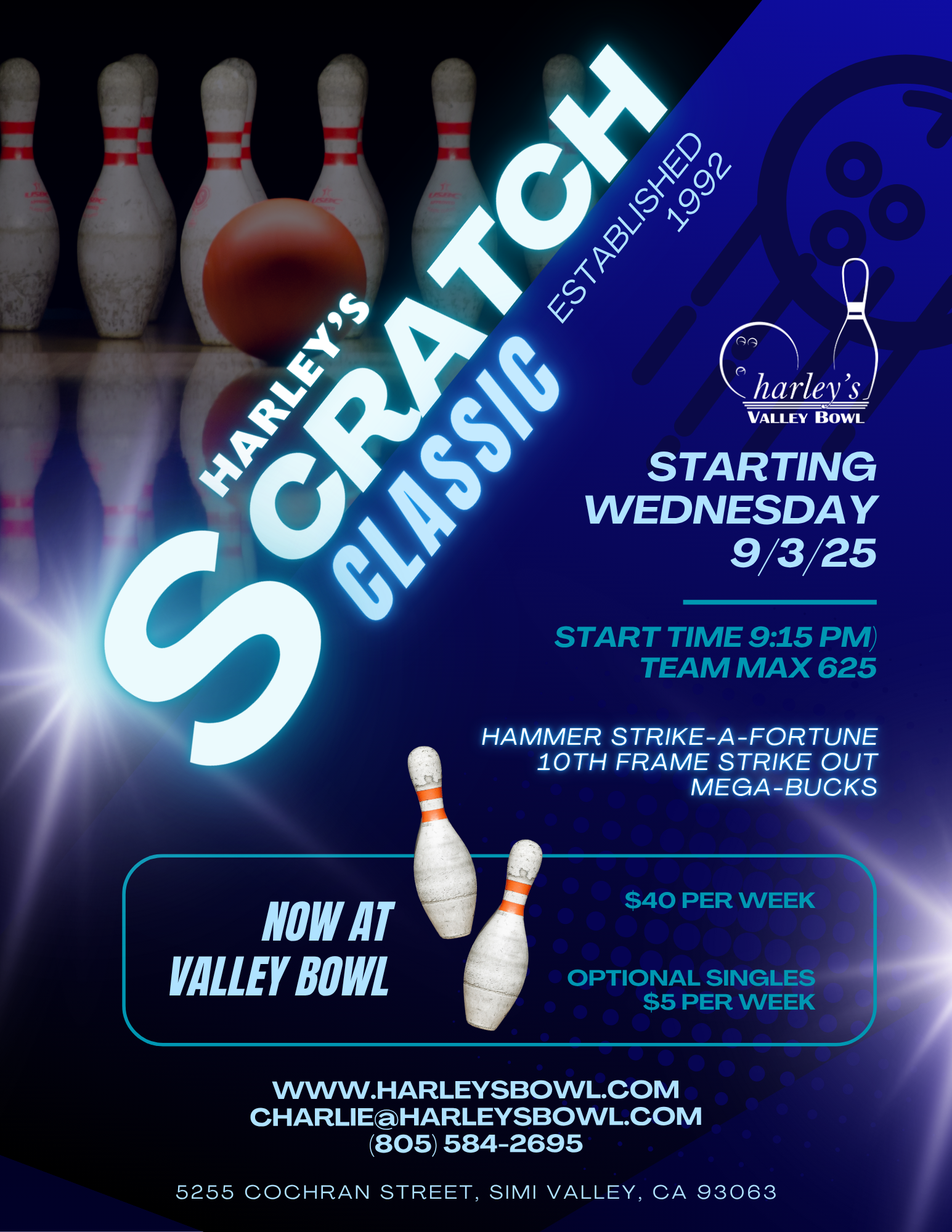 harley's Valley Bowl Scratch Classic league