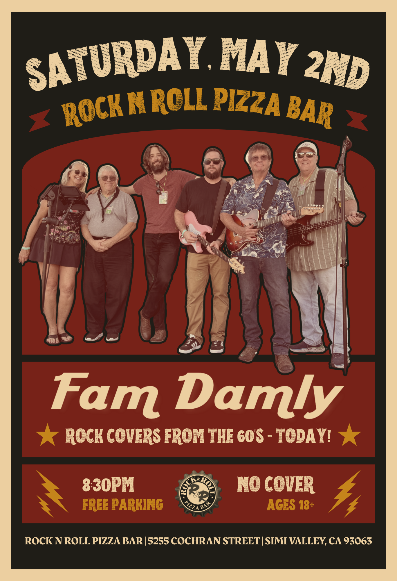 Live music, free event at Rock N Roll Pizza Bar, Simi Valley