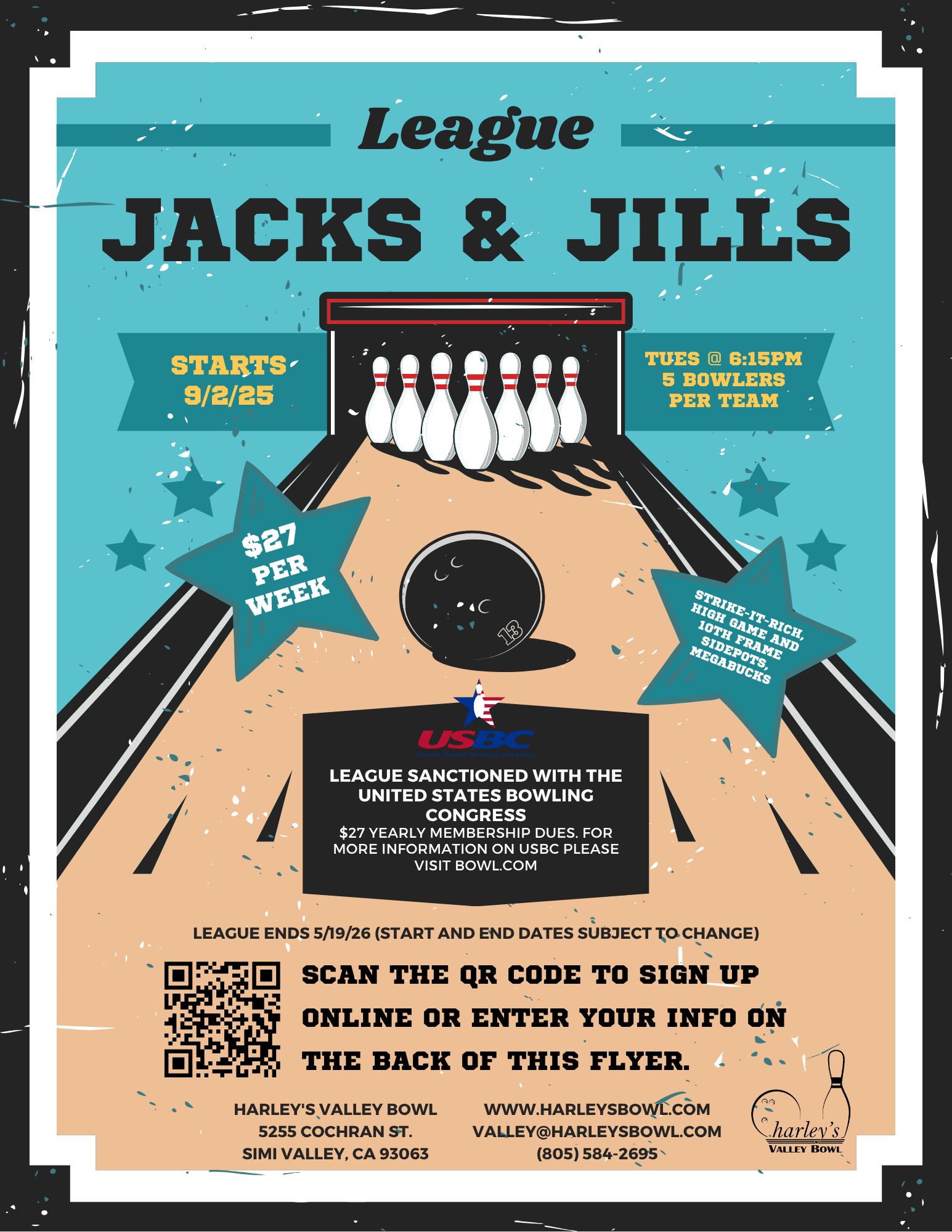 harley's Valley Bowl Jacks & Jills league