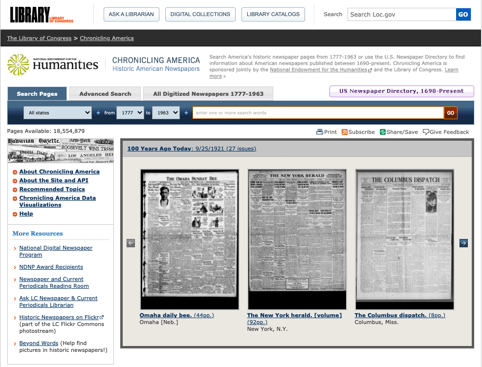 Finding Primary Sources and Digital Collections on the Web