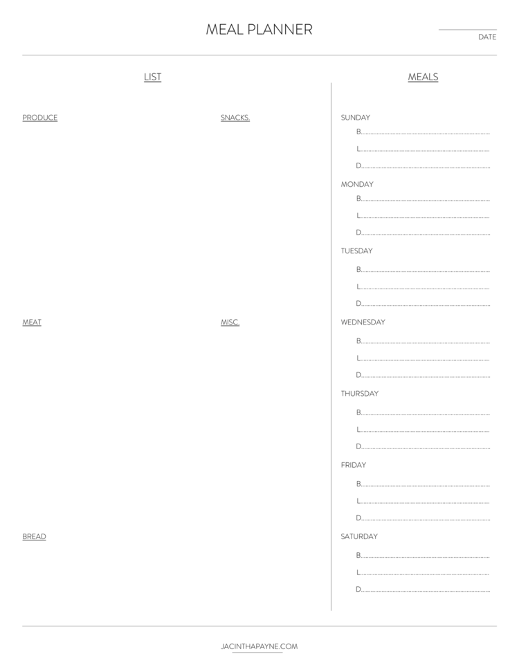 MEAL PLANNER 1.0