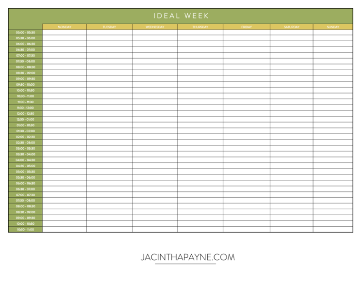 IDEAL WEEK