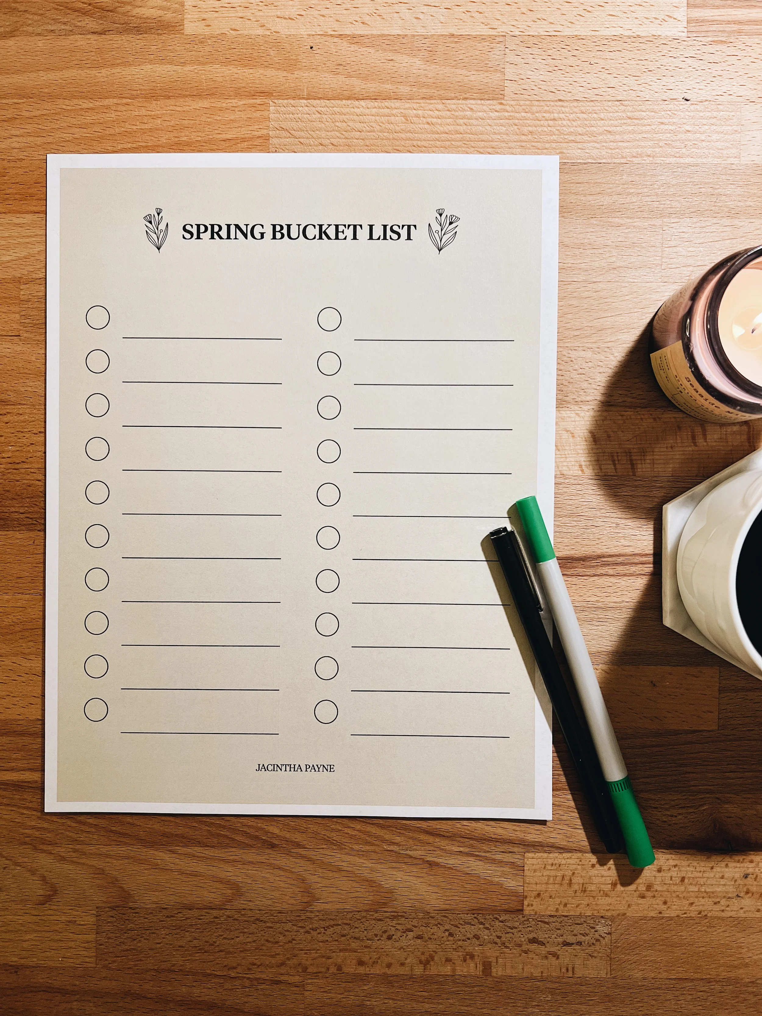 SPRING BUCKET LIST