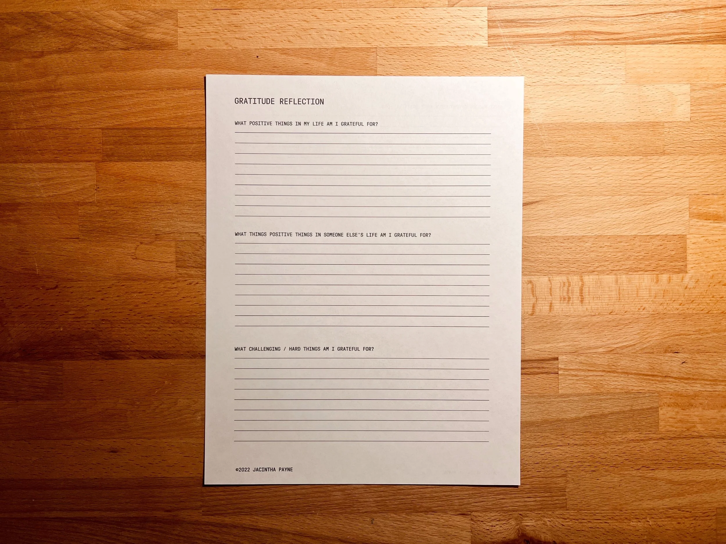 GRATITUDE REFLECTION