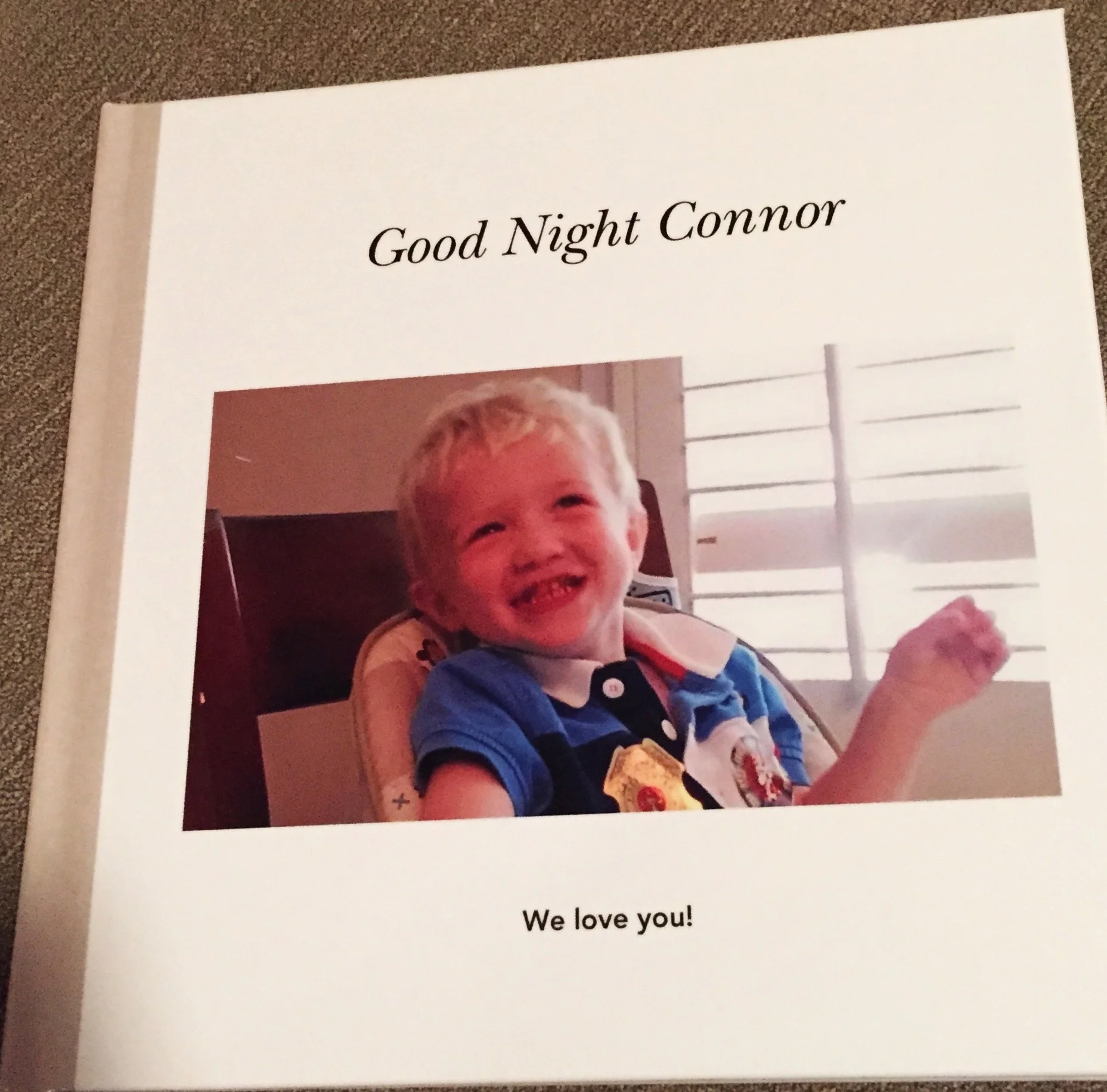 Photobook example of a custom-made bedtime routine book