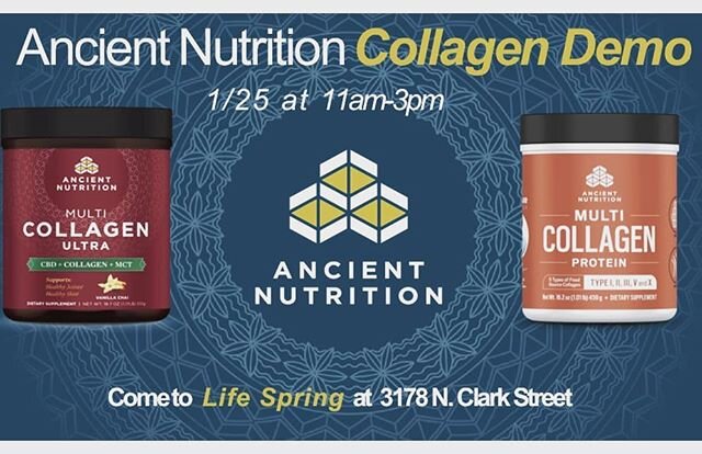 Tomorrow morning from 11 am to 3pm, come stop by Life Spring Health Foods for our 1st demo of the decade! We will be supplying collagen samples and coupons! Many benefits of Collagen include better skin health, joint health, heart health, and also he