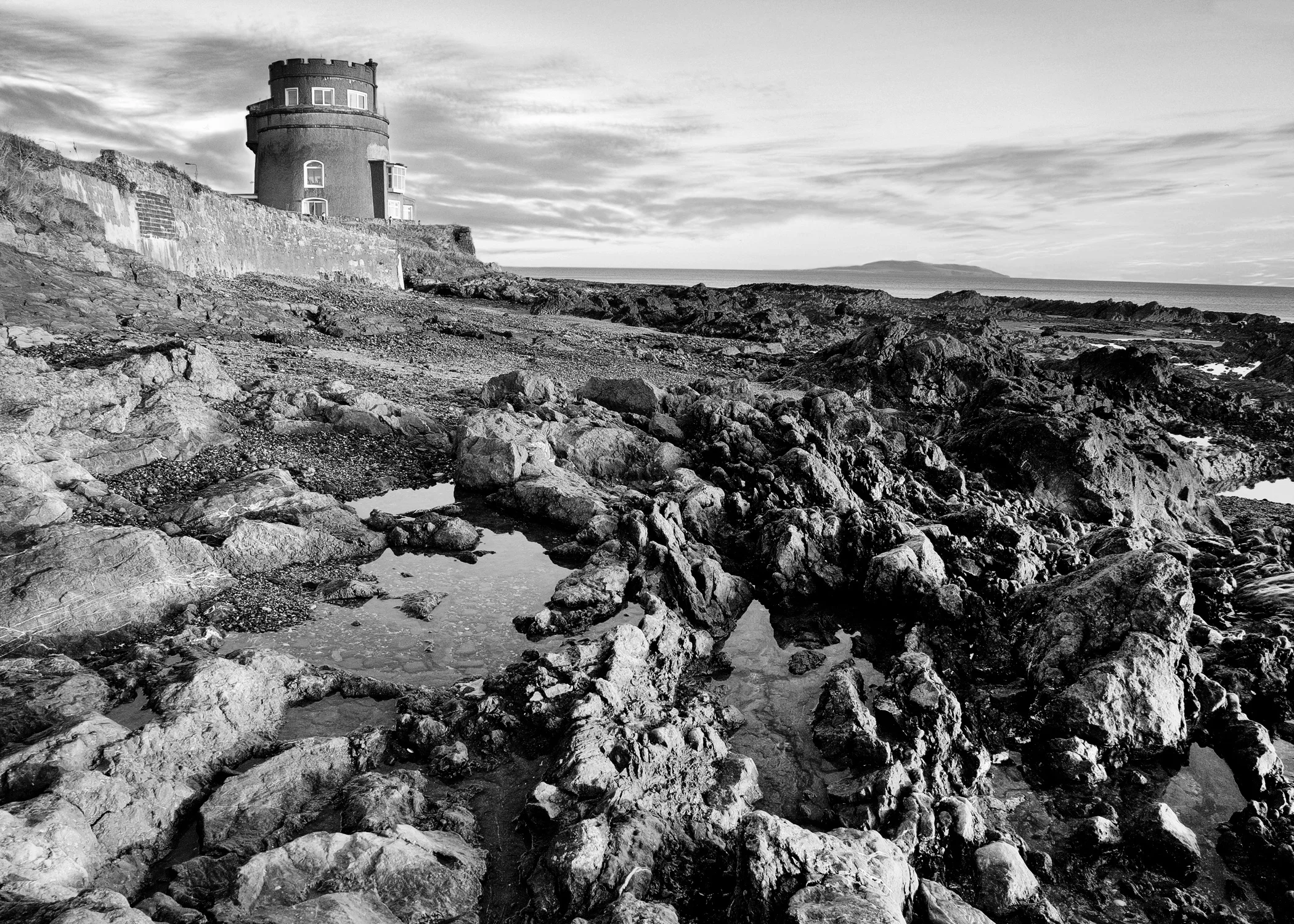 Martello Tower, Portmarnock (b/w)