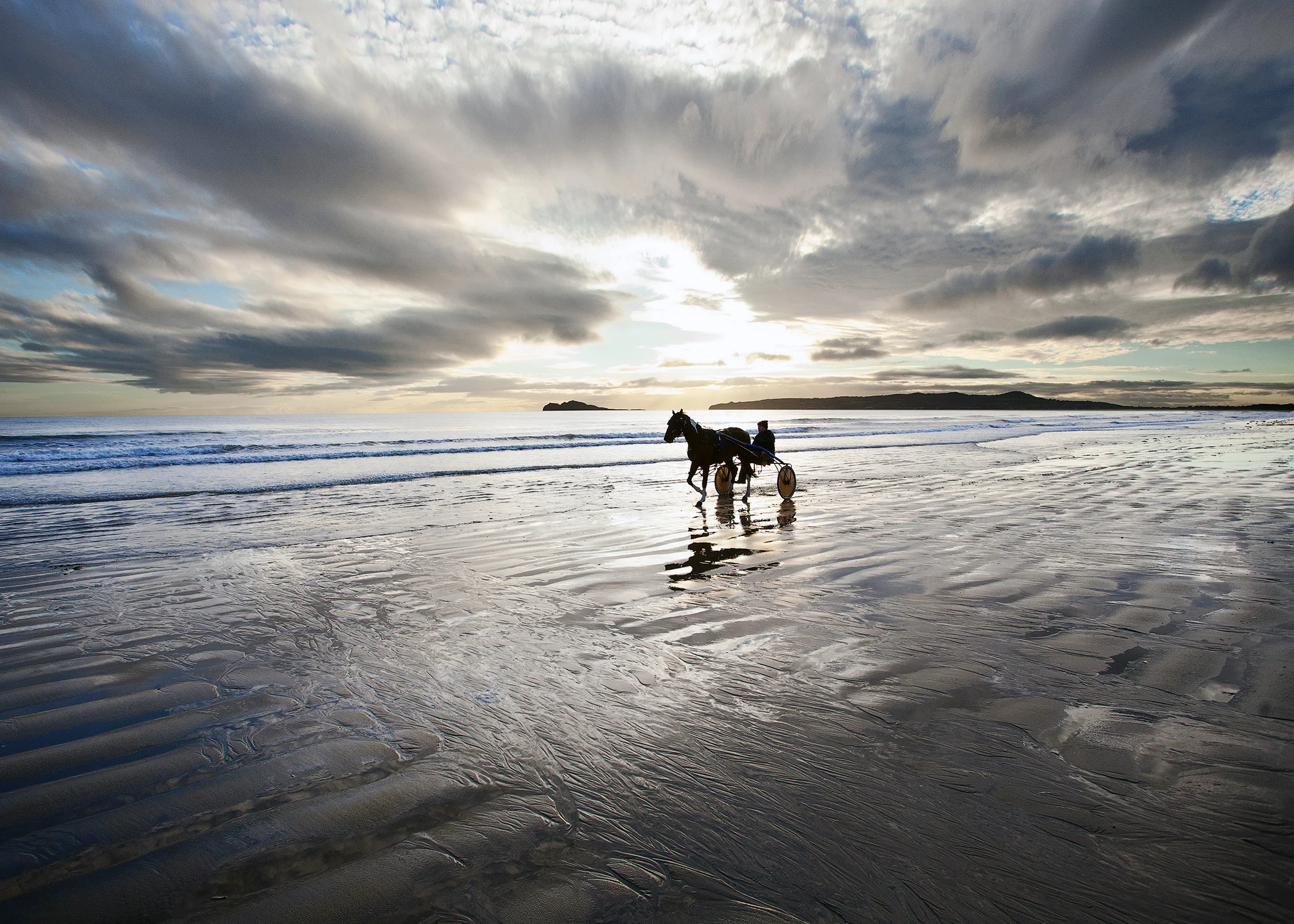 Trotting on Velvet Strand, Portmarnock (colour)