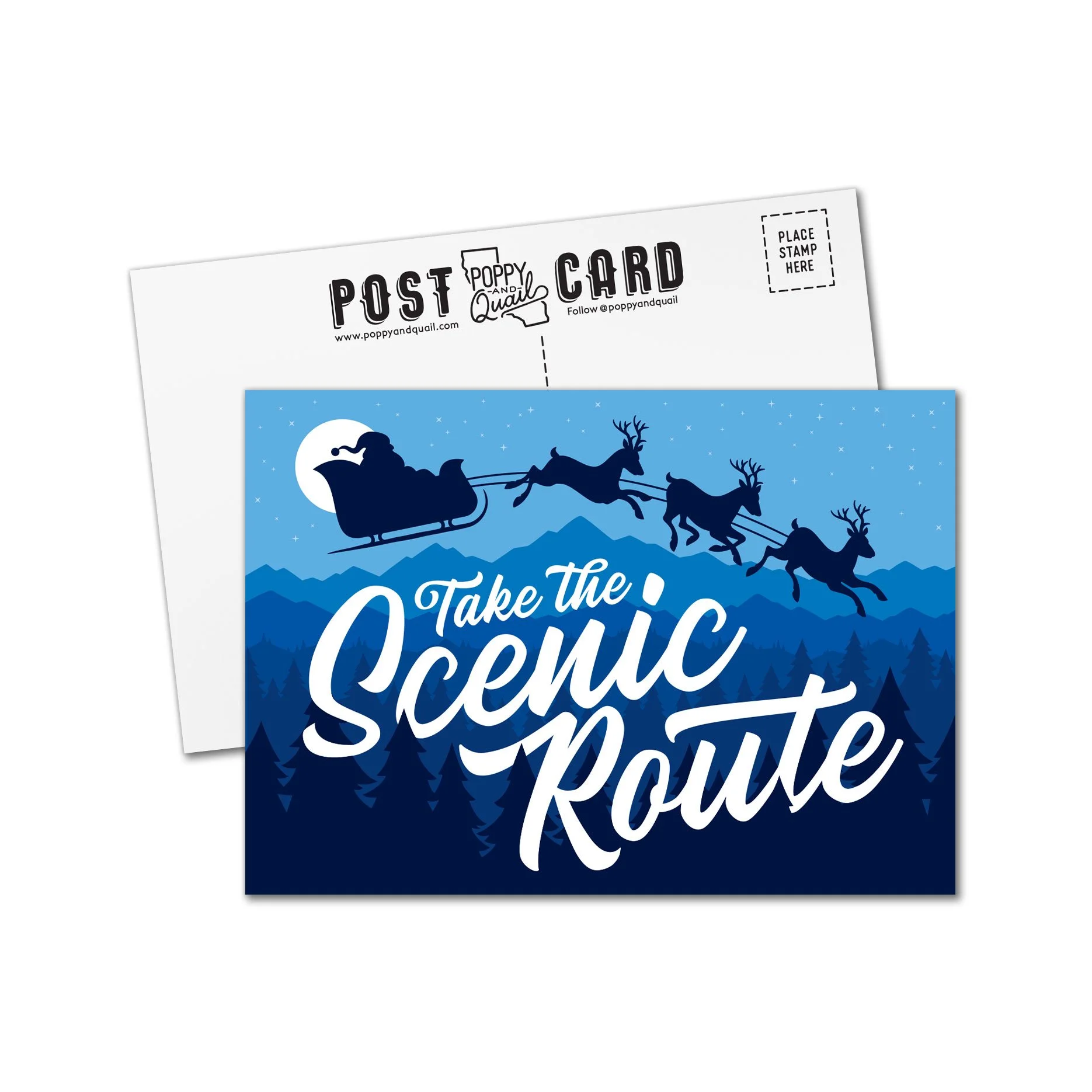 Scenic Santa Postcard