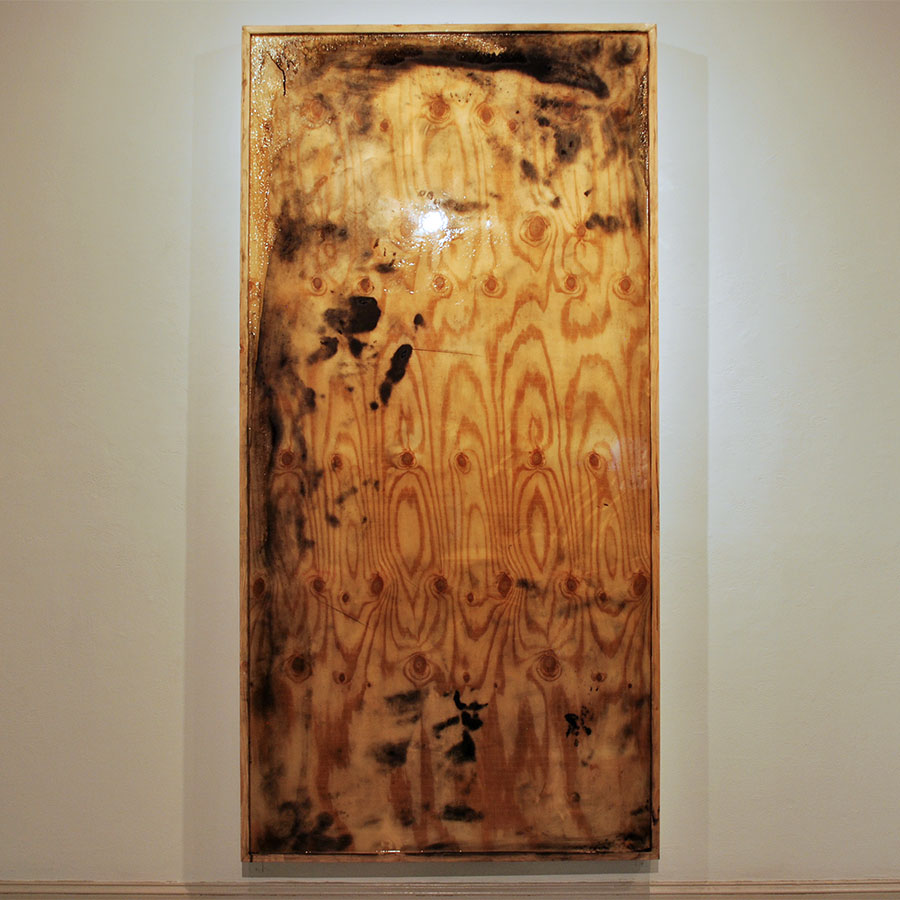   Íchnos   2015  volcanic ash and super glaze on plywood  96” X 48” 