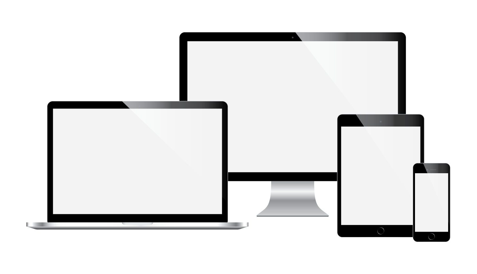 Realistic illustration of digital devices created with Adobe Illustrator