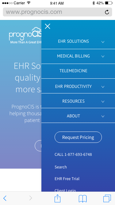 Redesigned mobile nav with single menu
