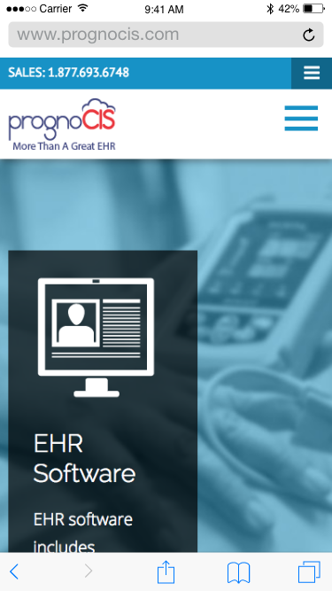 Previous mobile nav with two menus