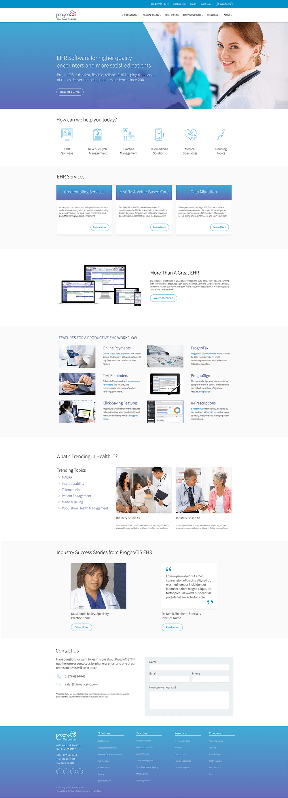 Final website design, December 2017