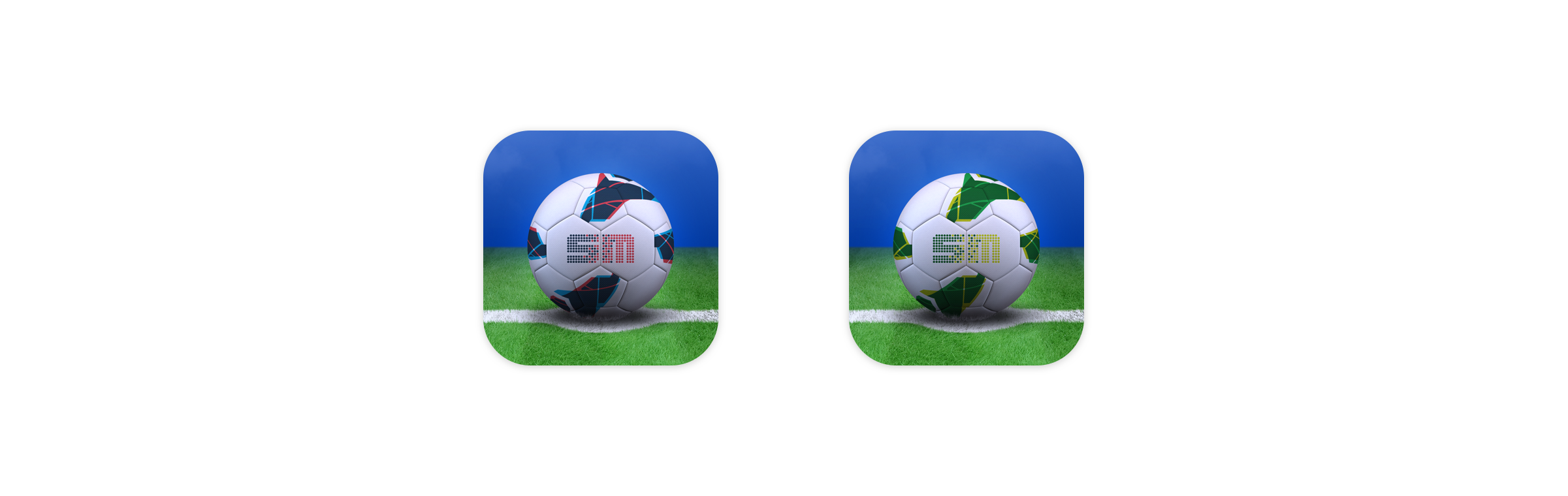 These were the app icons I designed for the football apps
