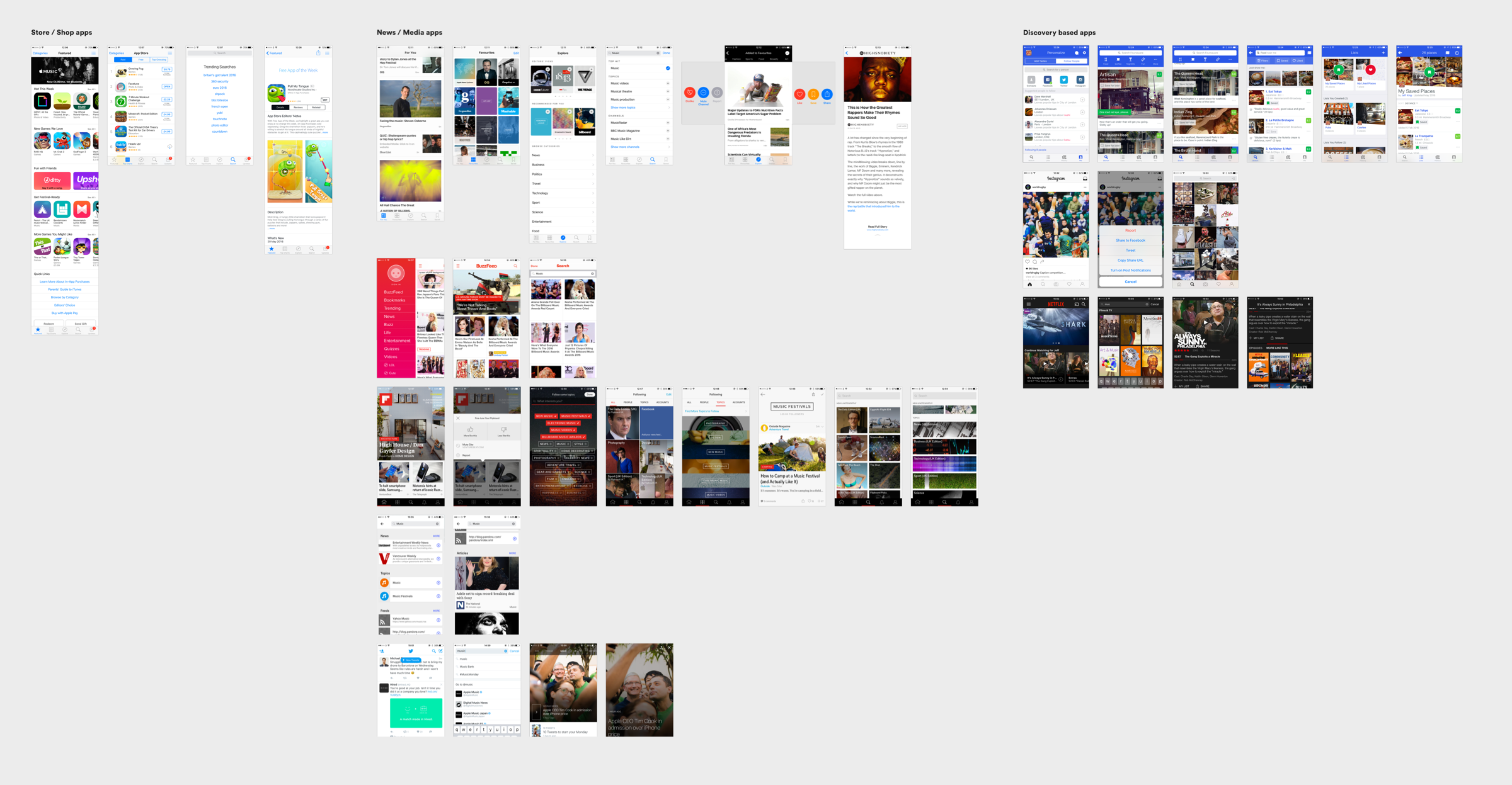Moodboards I created with some competitor and inspiration analysis.