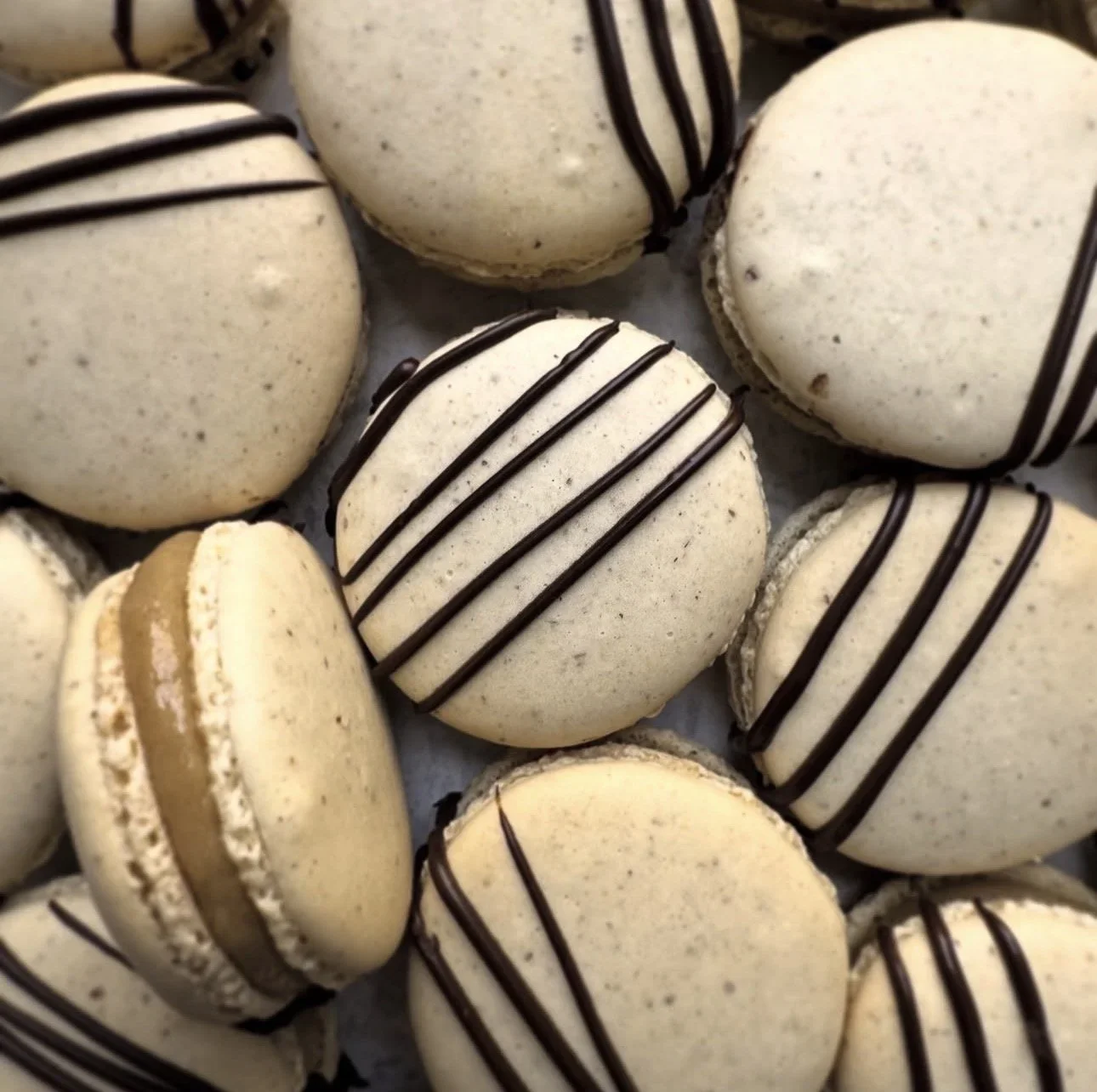 White Chocolate and Hazelnut Macarons