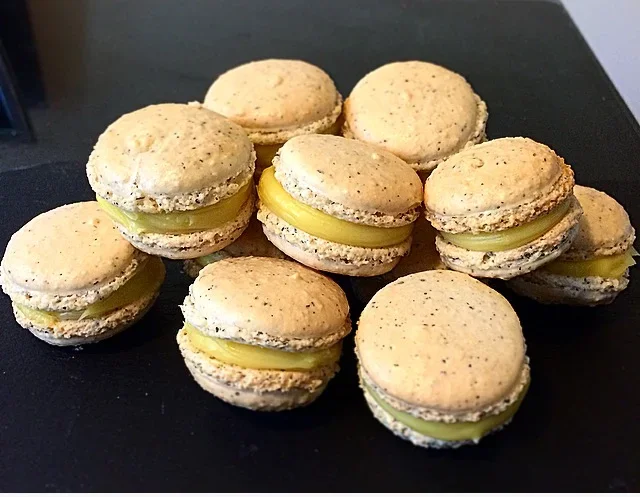 Earl Grey Macarons with White Chocolate Orange Ganache