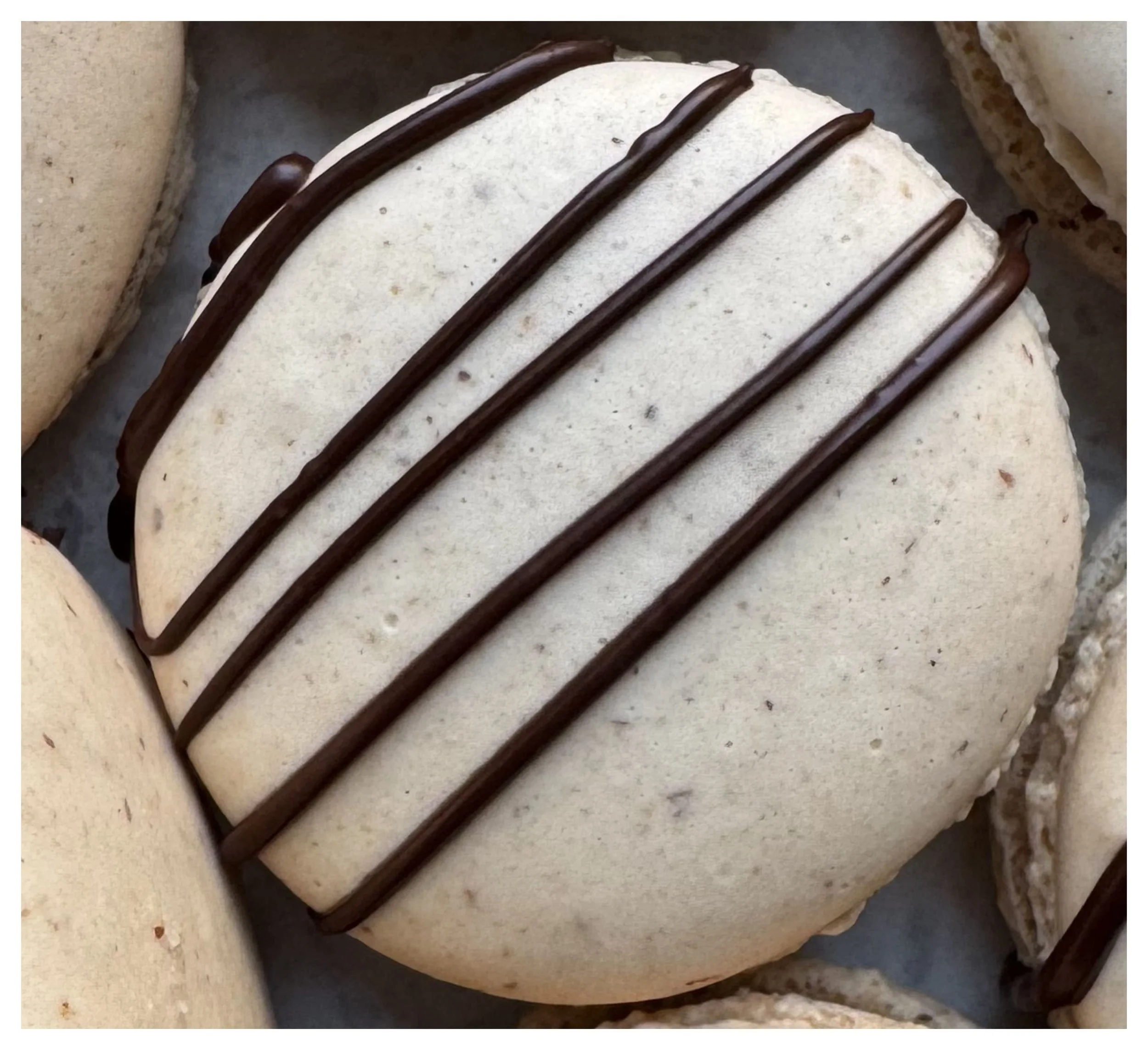 White Chocolate and Hazelnut Macarons