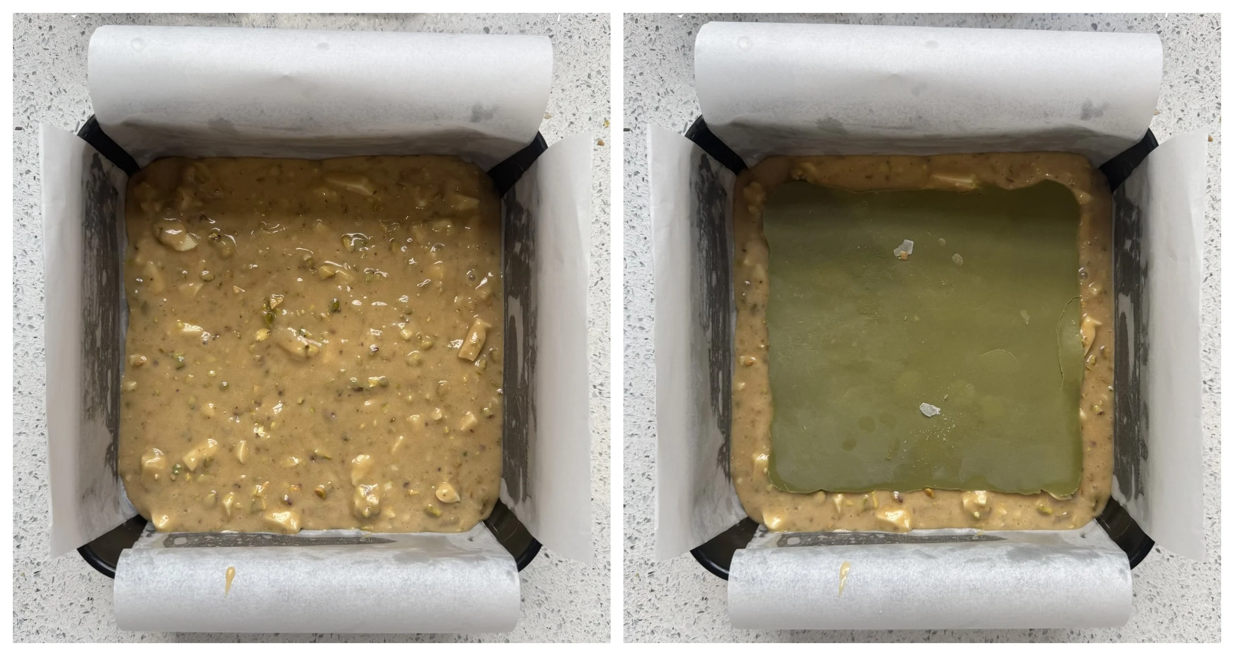 White Chocolate and Pistachio Blondies