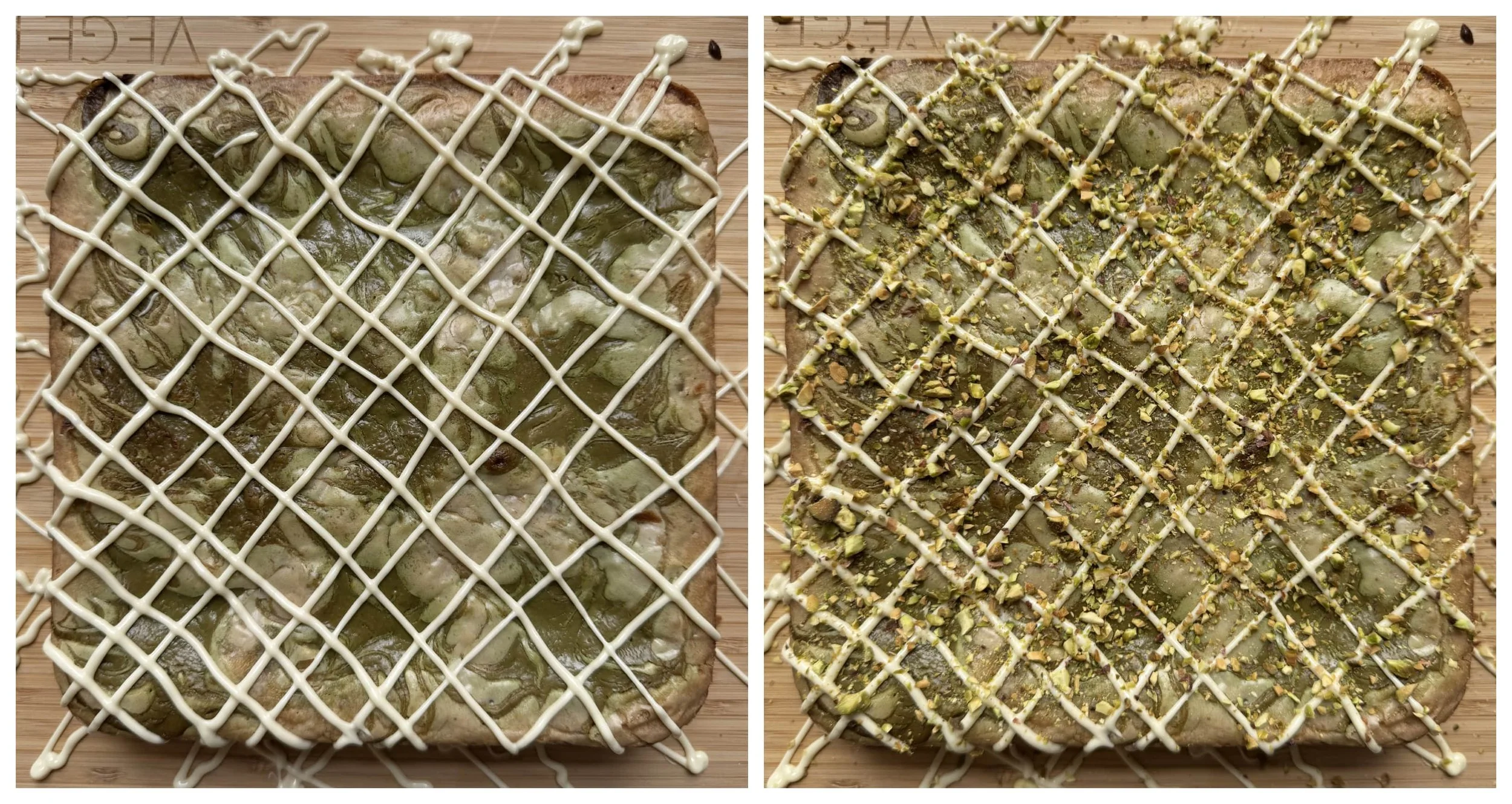 White Chocolate and Pistachio Blondies