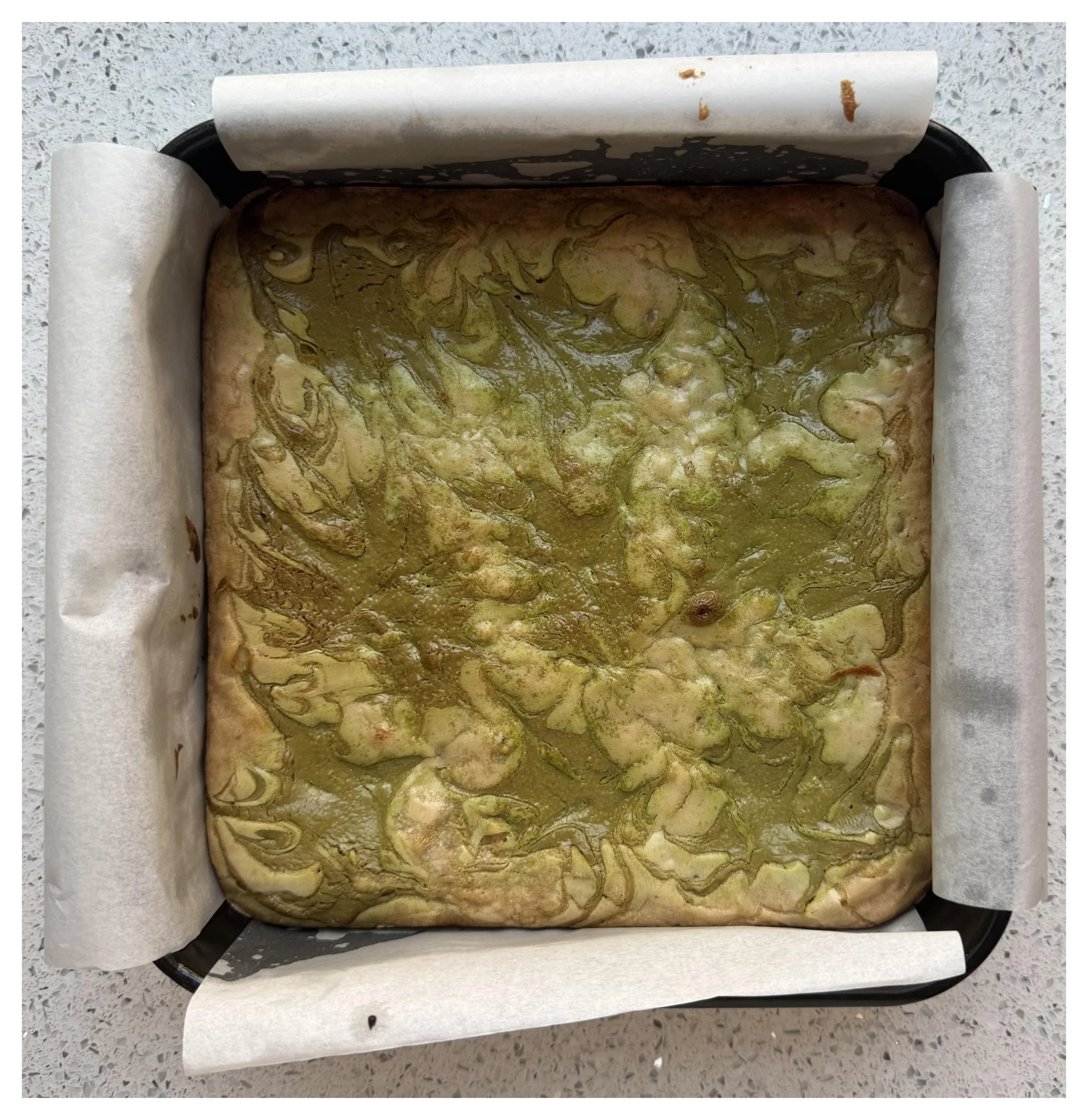 White Chocolate and Pistachio Blondies