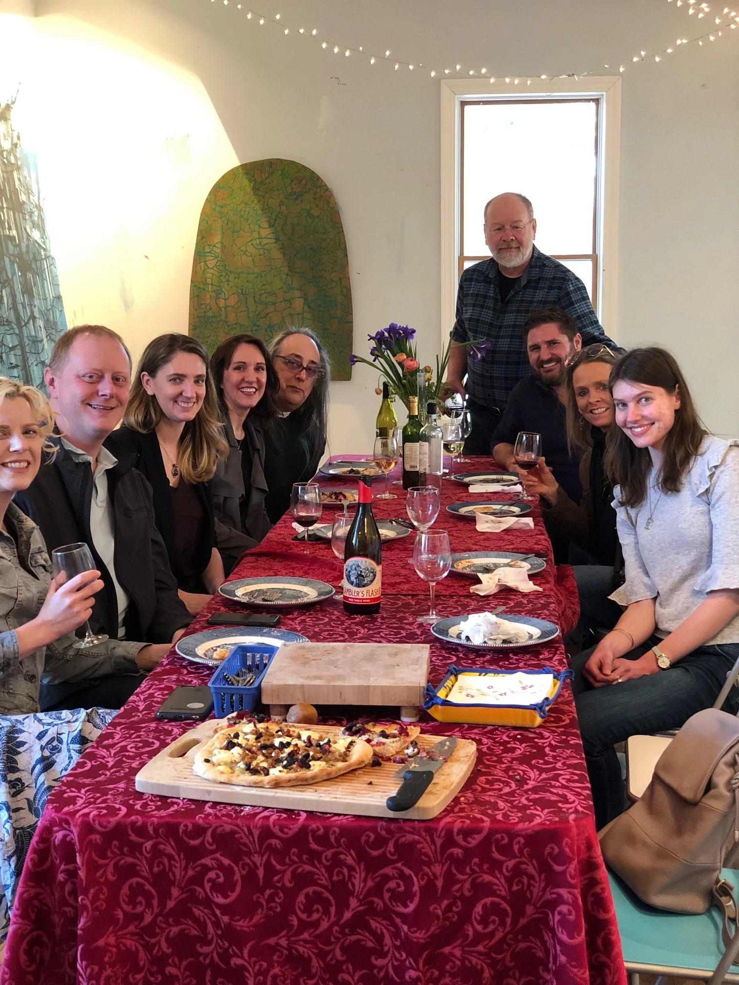 Enjoying Pizza and Wine with Brian Frink