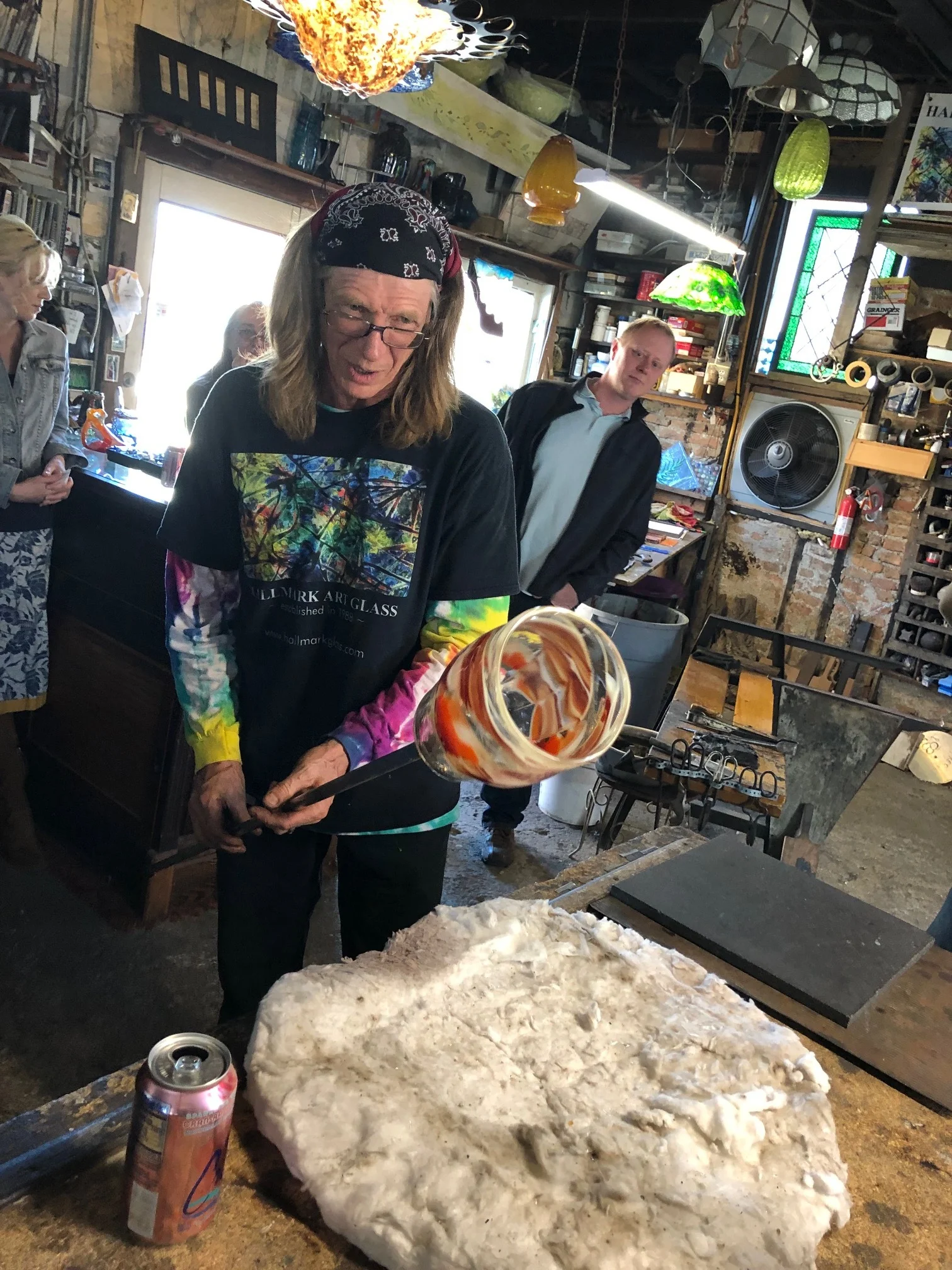 Mark Hall glassblowing a vase