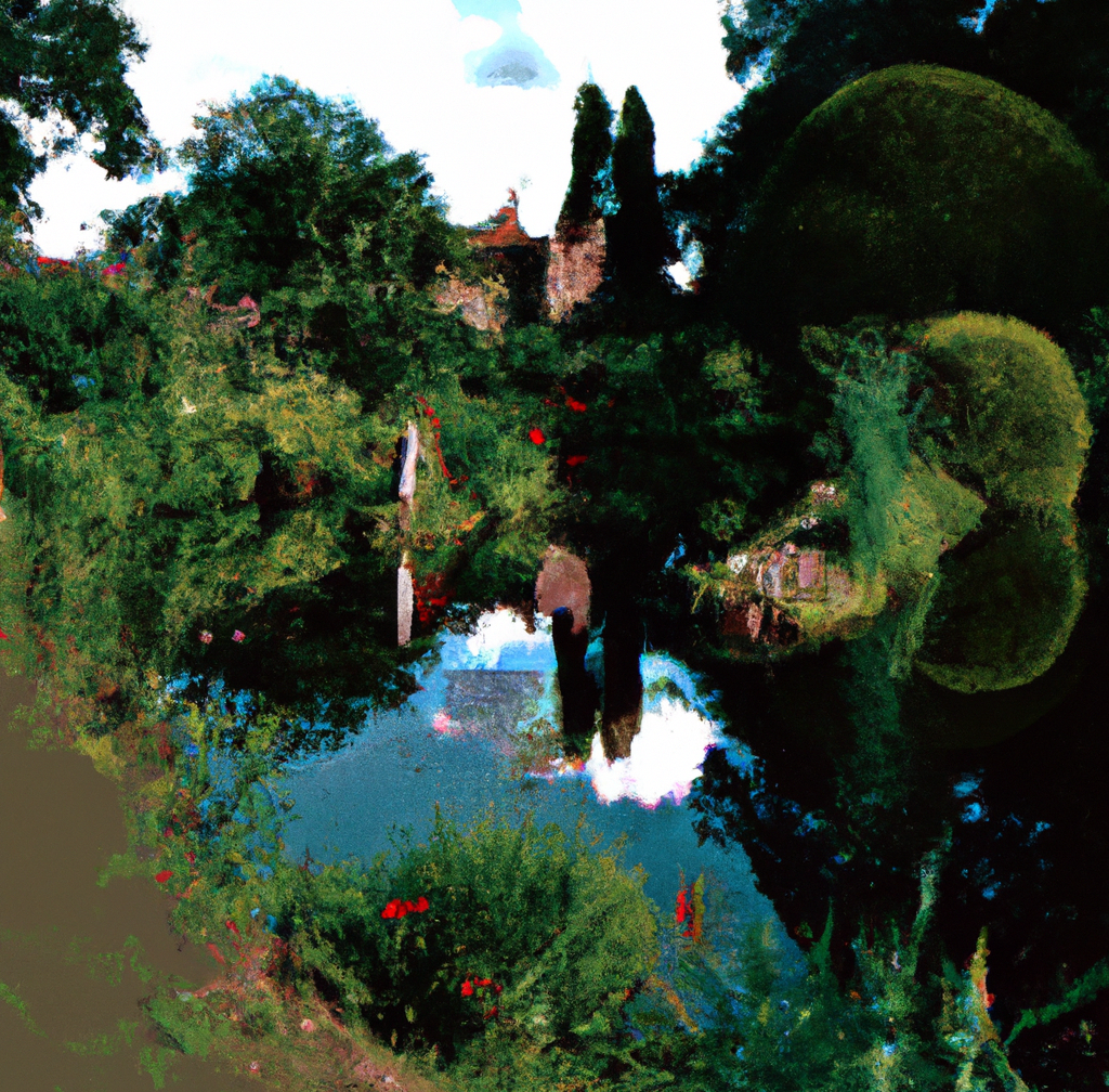 DALL·E 2022-11-30 12.49.52 - photographie hyperréaliste english wild garden green with lake et chemins and ruins et potager.png