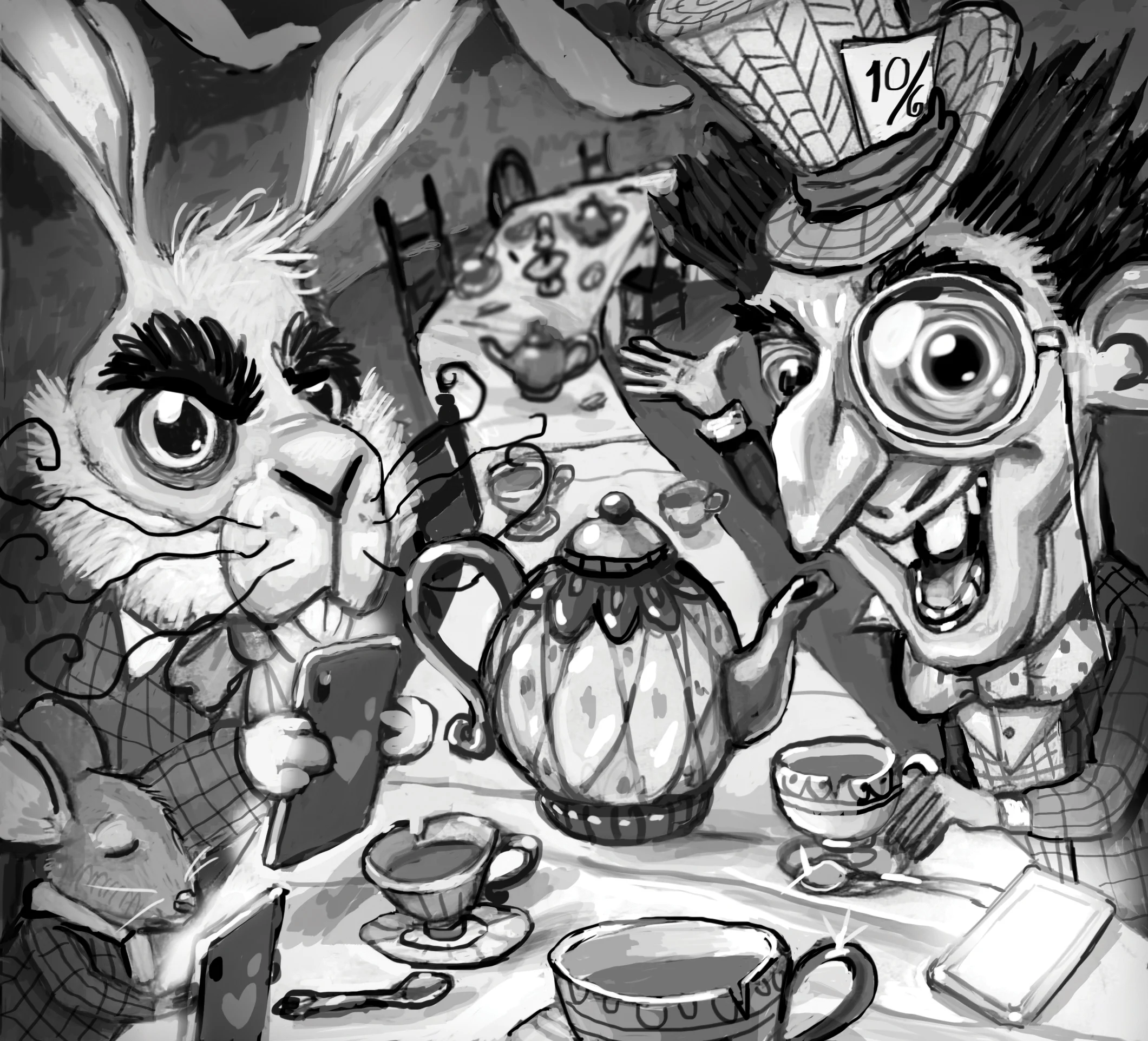 Interior Art for "Alice's Adventures in #wonderland" Published by Woodhall Press 2018
