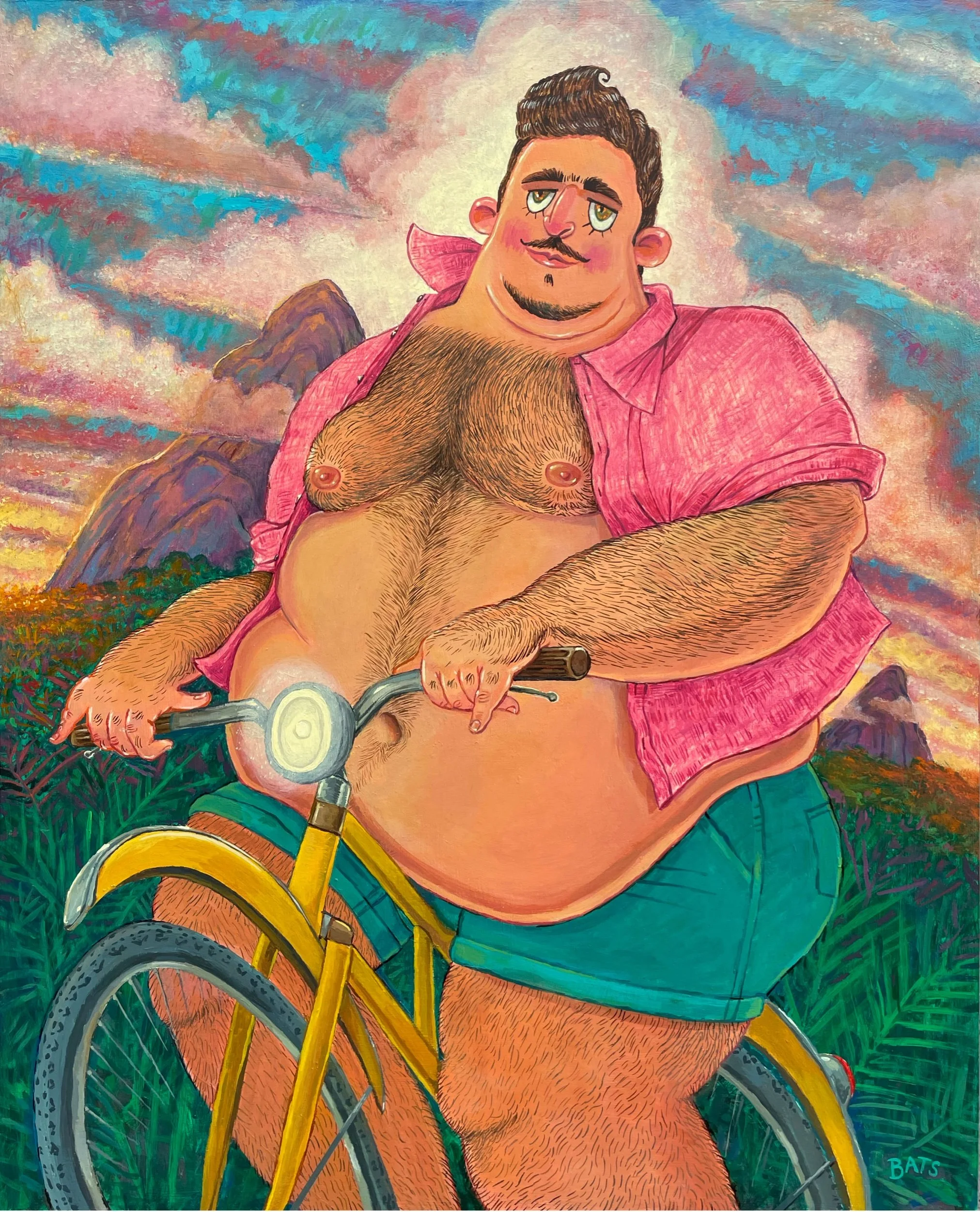 “GUS: Serge”,  2021, Acrylic on Panel, 24” X 30”