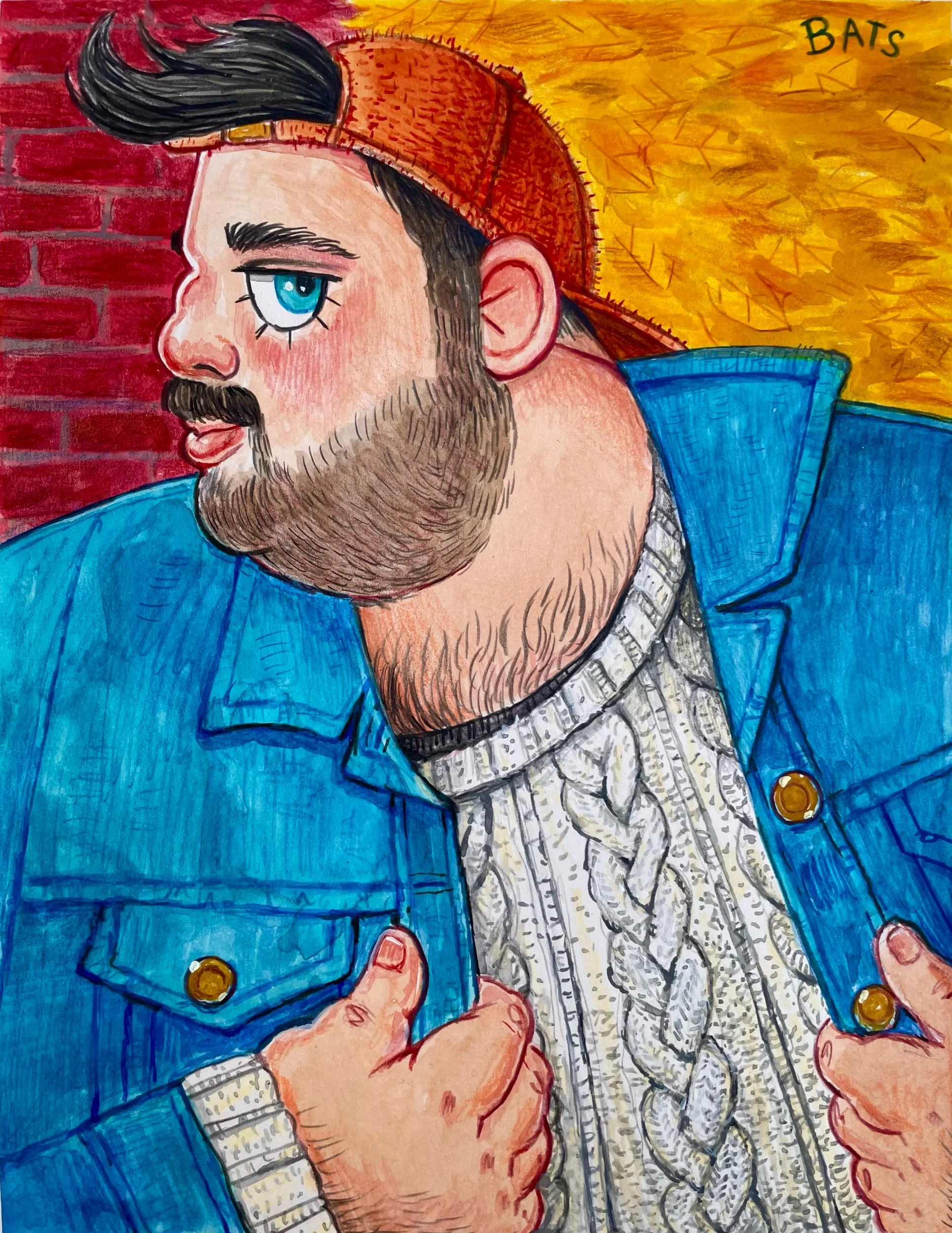 “GUS: Matteo”, 2022, Watercolor and Pencil on Paper, 8.5” X 11”