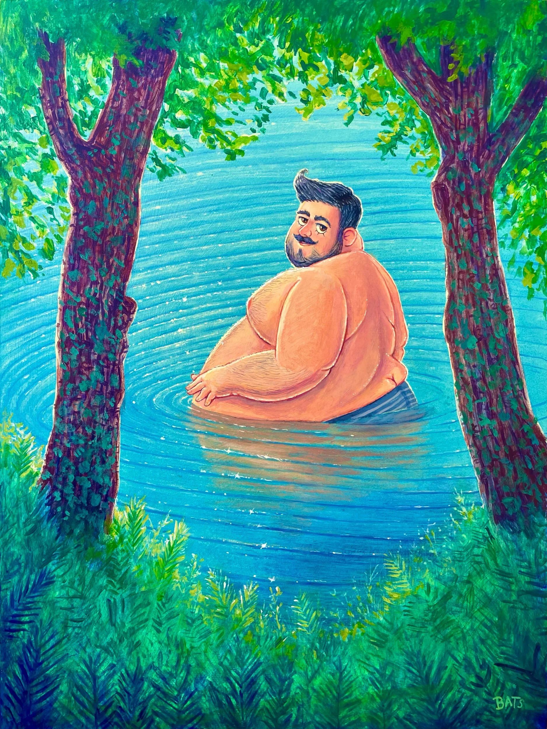 "GUS: Bruno", 2022, Acrylic on Panel, 18" X 24"