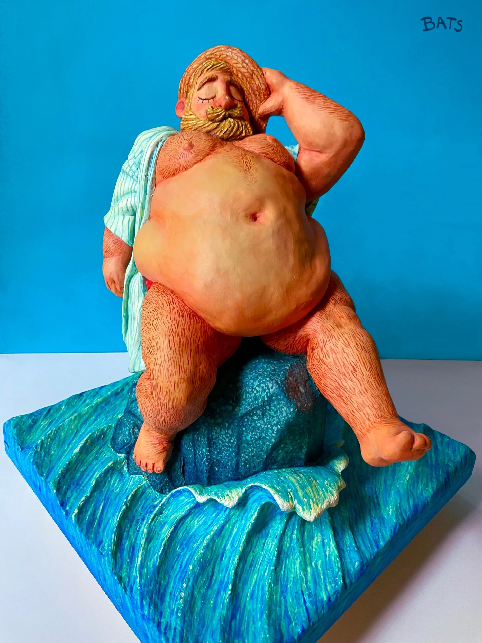 "GUS: On the Rocks", 2023, Mixed Media Sculpture, 13” X 12” X 12”