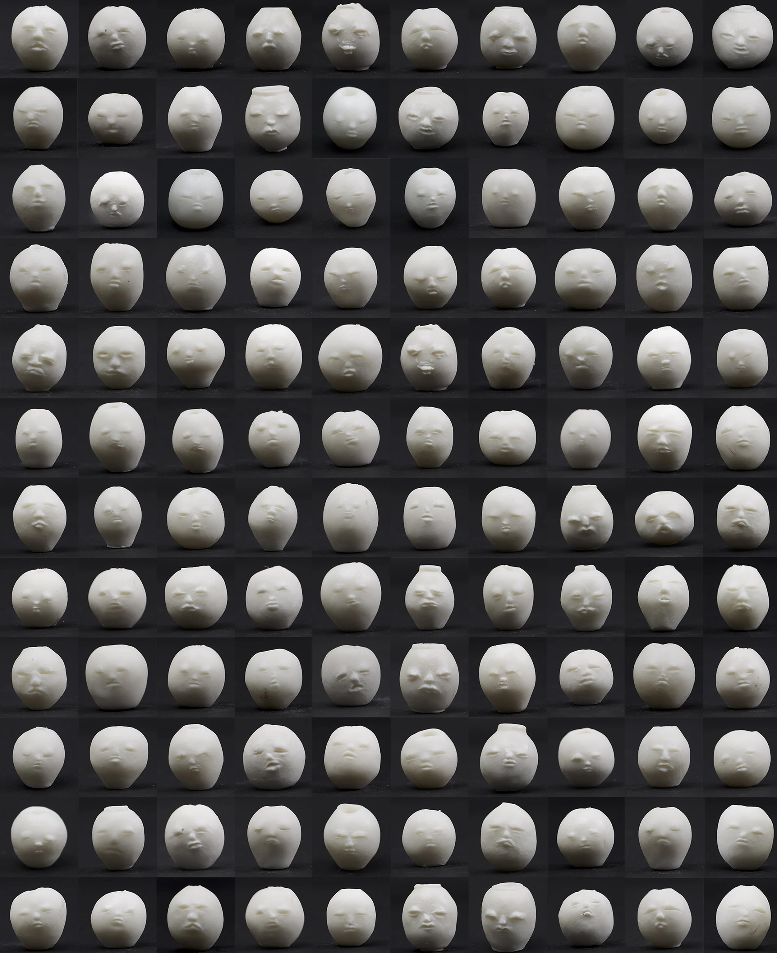 I Make to Know Myself - Miniature porcelain moon jar faces