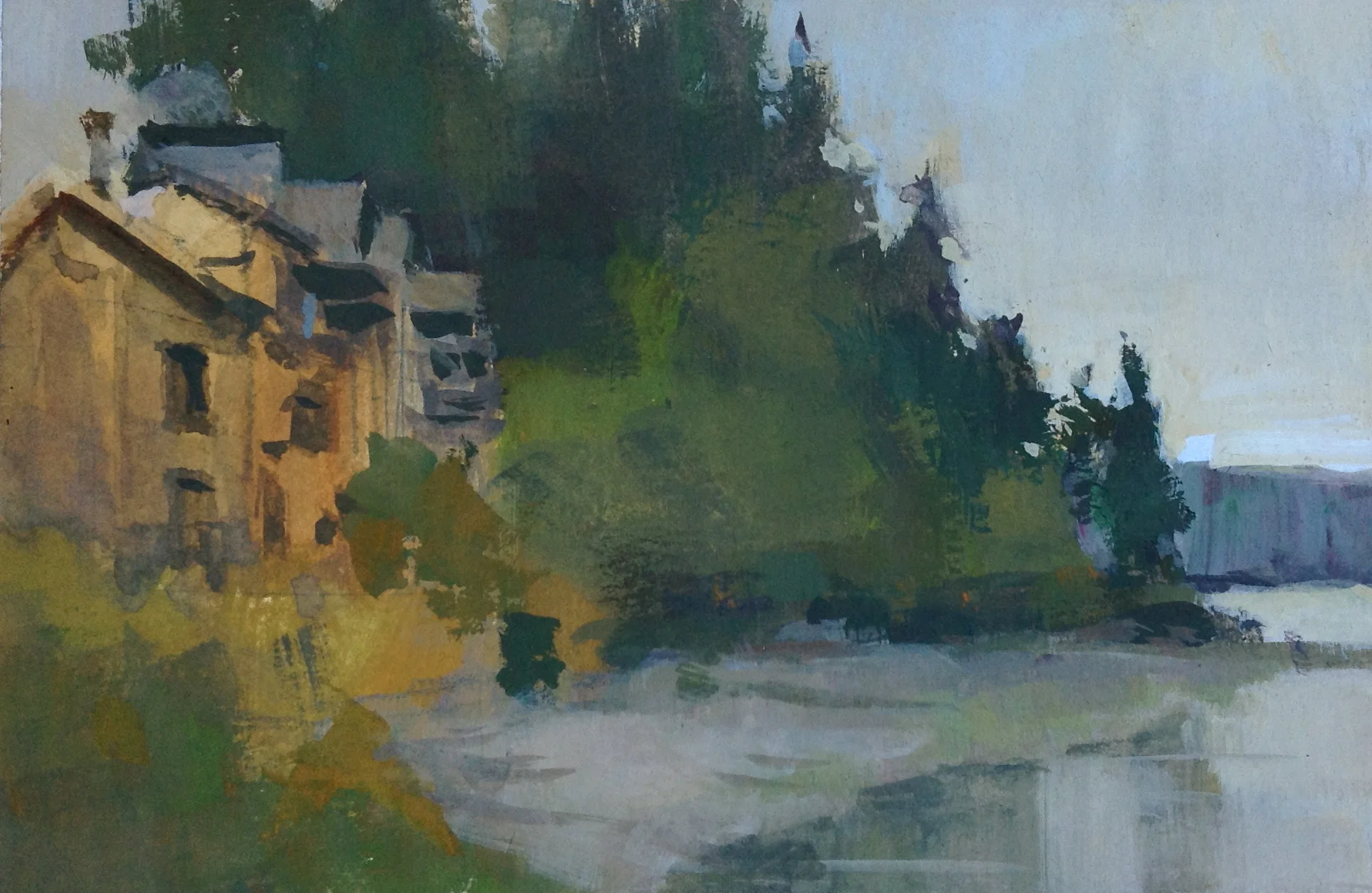 Langley Waterfront-(Gouache)